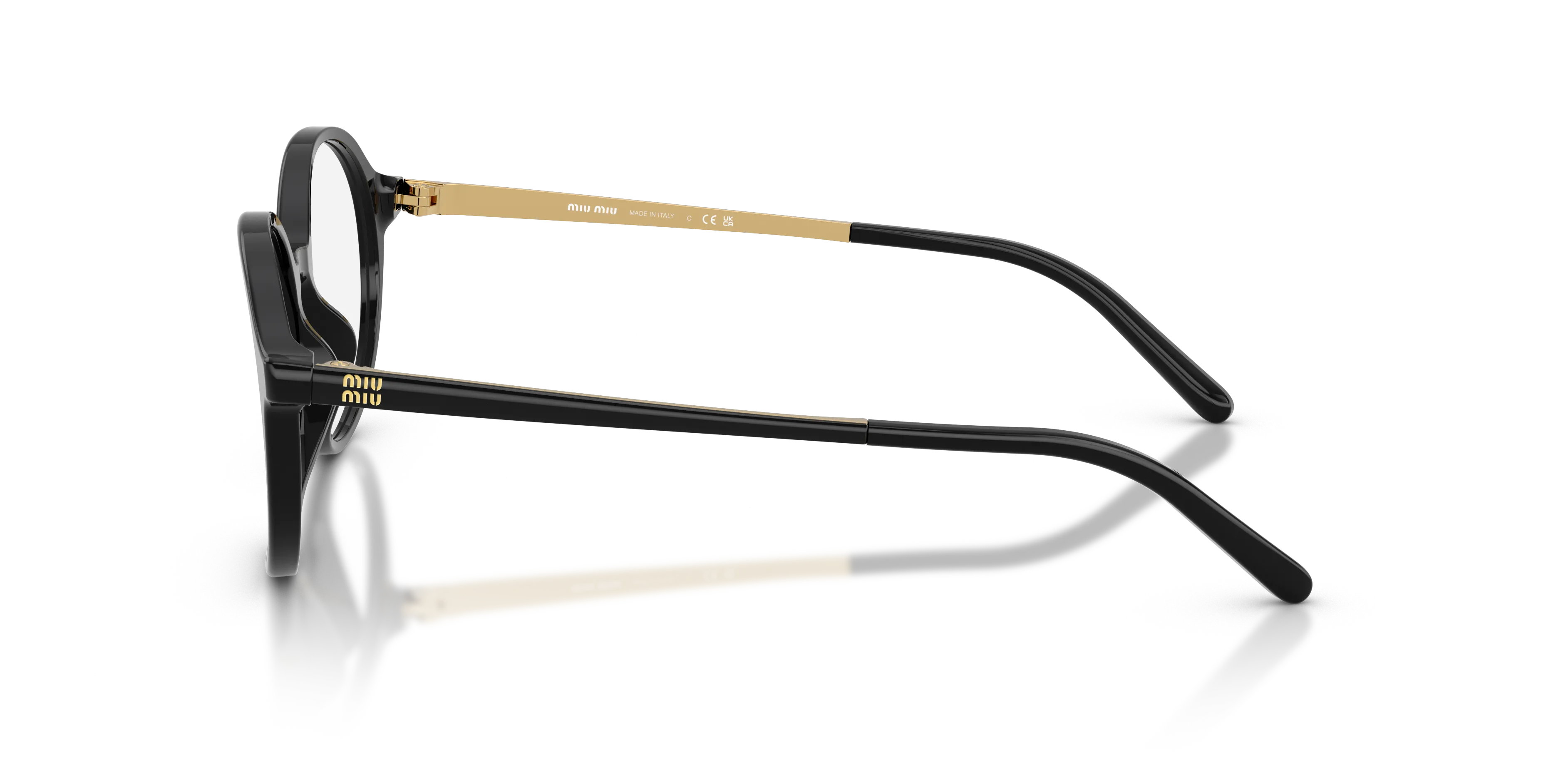 Miu Miu MU 10ZVU 16K1O1 Montature da vista Acetato Nero Trasparente Pantos Normale - immagine 4