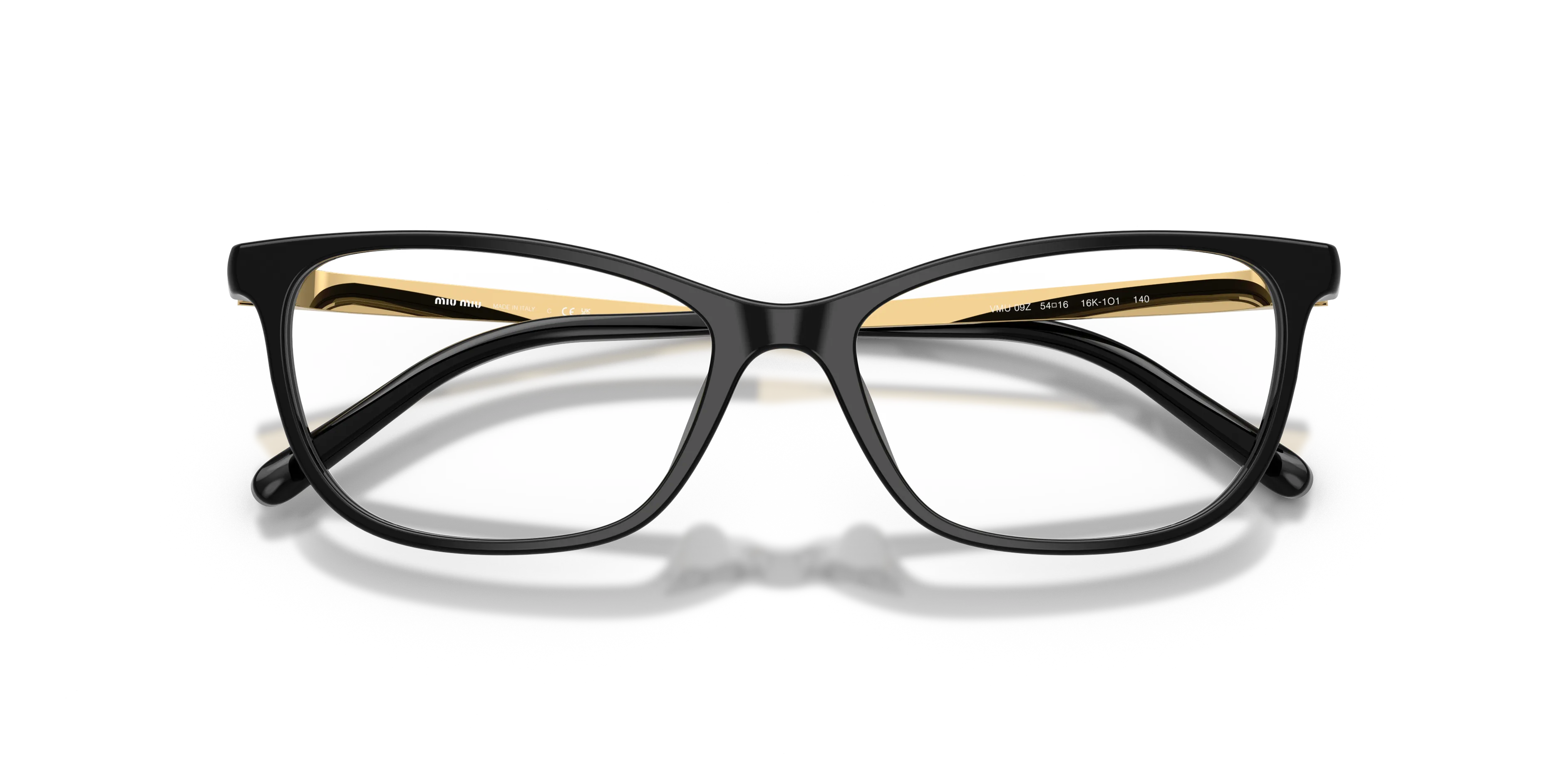 Miu Miu MU 09ZV 16K1O1 Montature da vista Acetato Nero Trasparente Cat Eye Normale - immagine 2