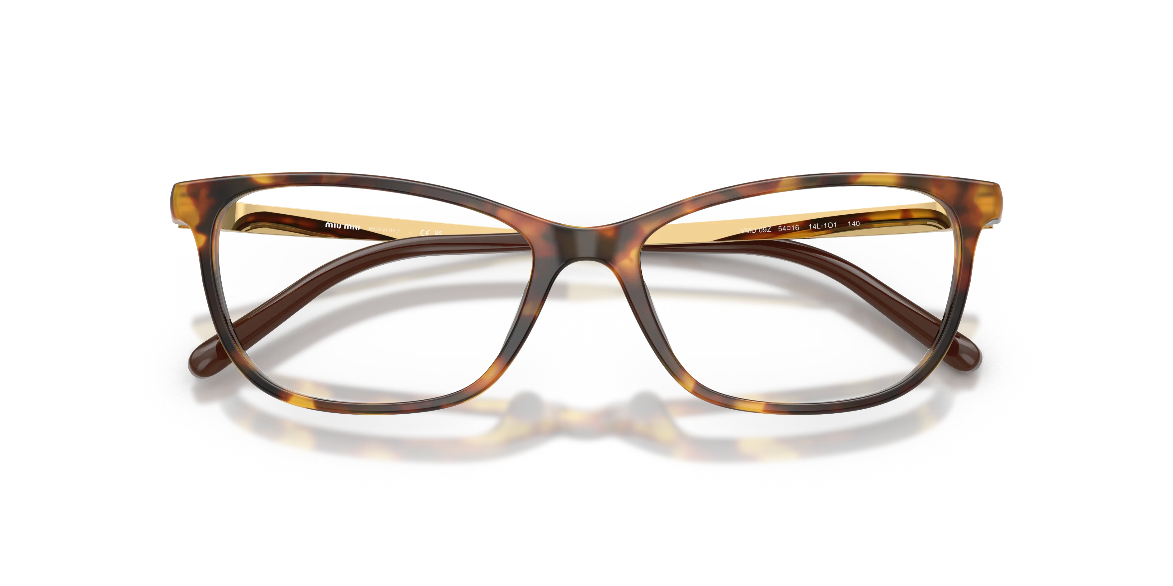 Miu Miu MU 09ZV 14L1O1 Montature da vista Acetato Tartaruga Trasparente Cat Eye Normale - immagine 2