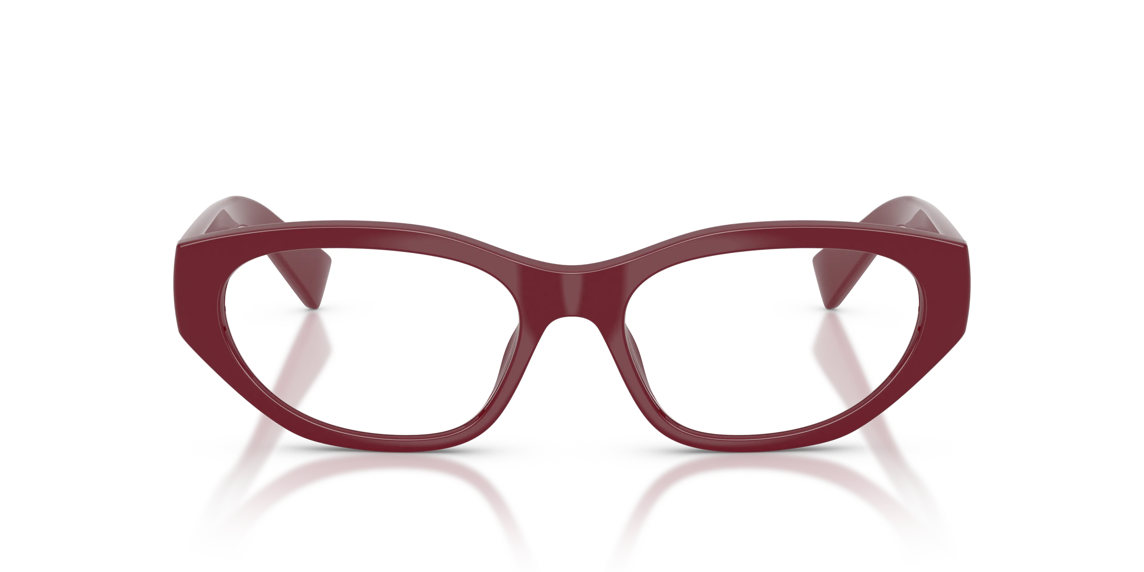 Miu Miu MU 08ZVU 25R1O1 Montature da vista Iniettato Rosso Trasparente Geometrica Normale - immagine 3
