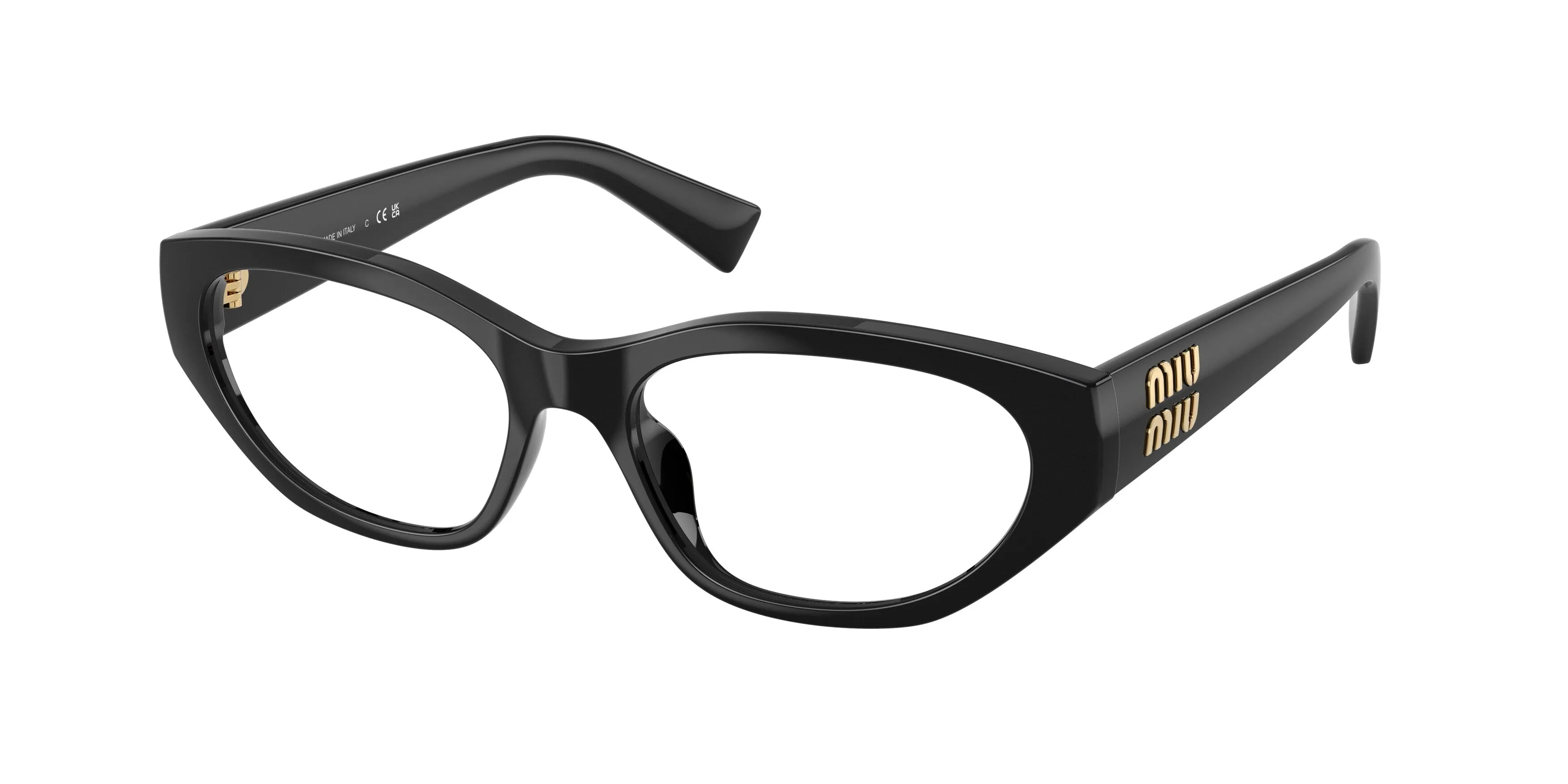 Miu Miu MU 08ZVU 1AB1O1 Montature da vista Iniettato Nero Trasparente Geometrica Normale - immagine 1