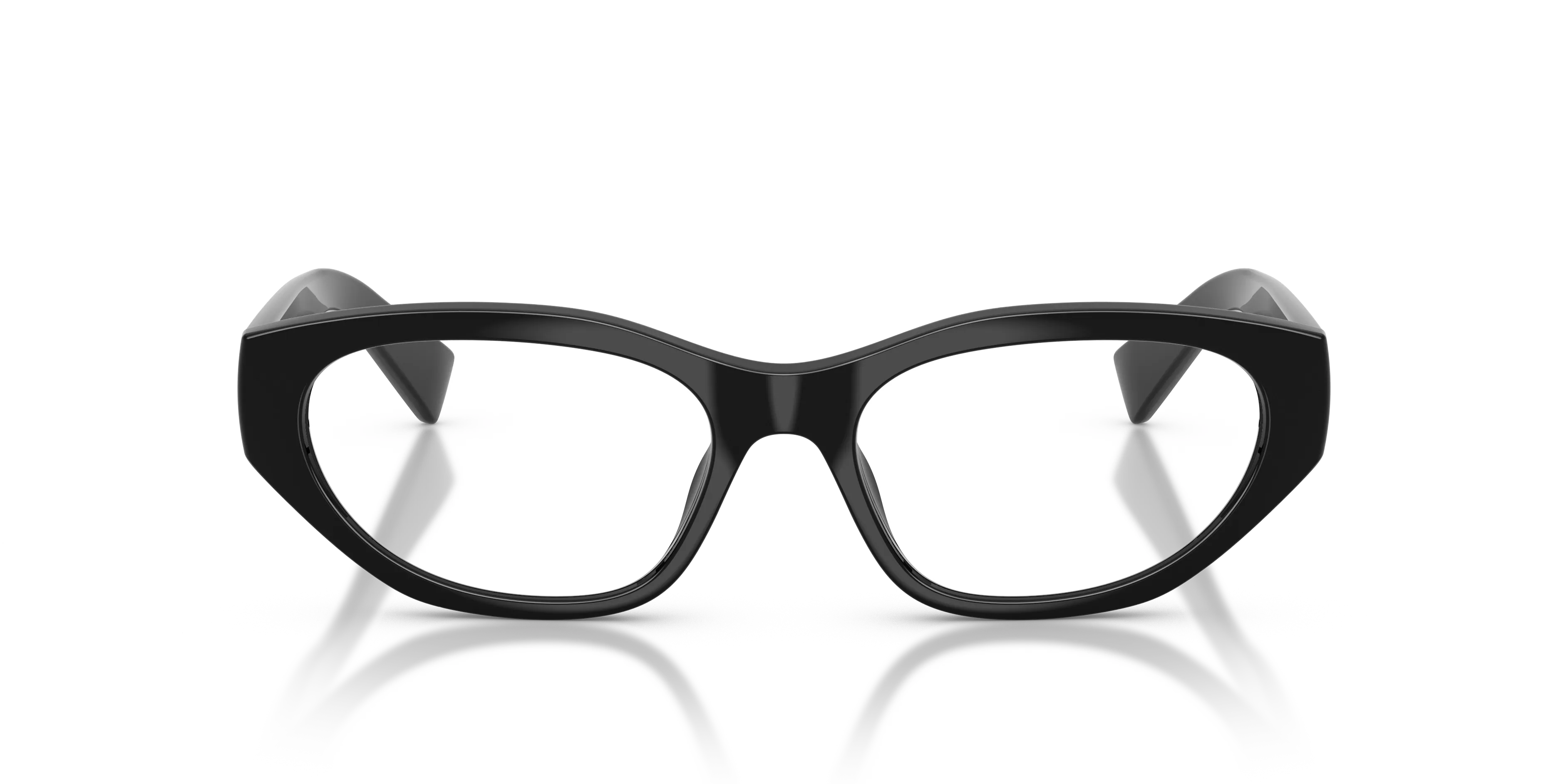 Miu Miu MU 08ZVU 1AB1O1 Montature da vista Iniettato Nero Trasparente Geometrica Normale - immagine 3