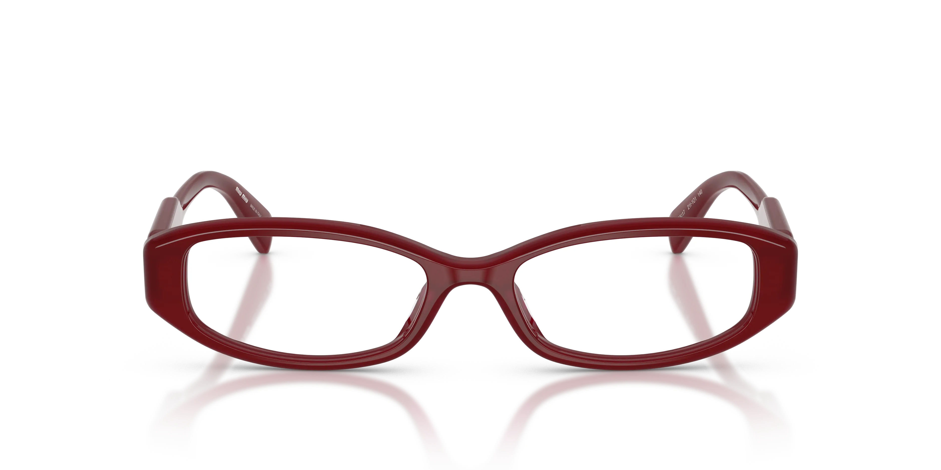 Miu Miu MU 06ZV 21I1O1 Montature da vista Acetato Rosso Trasparente Squadrata Normale - immagine 3