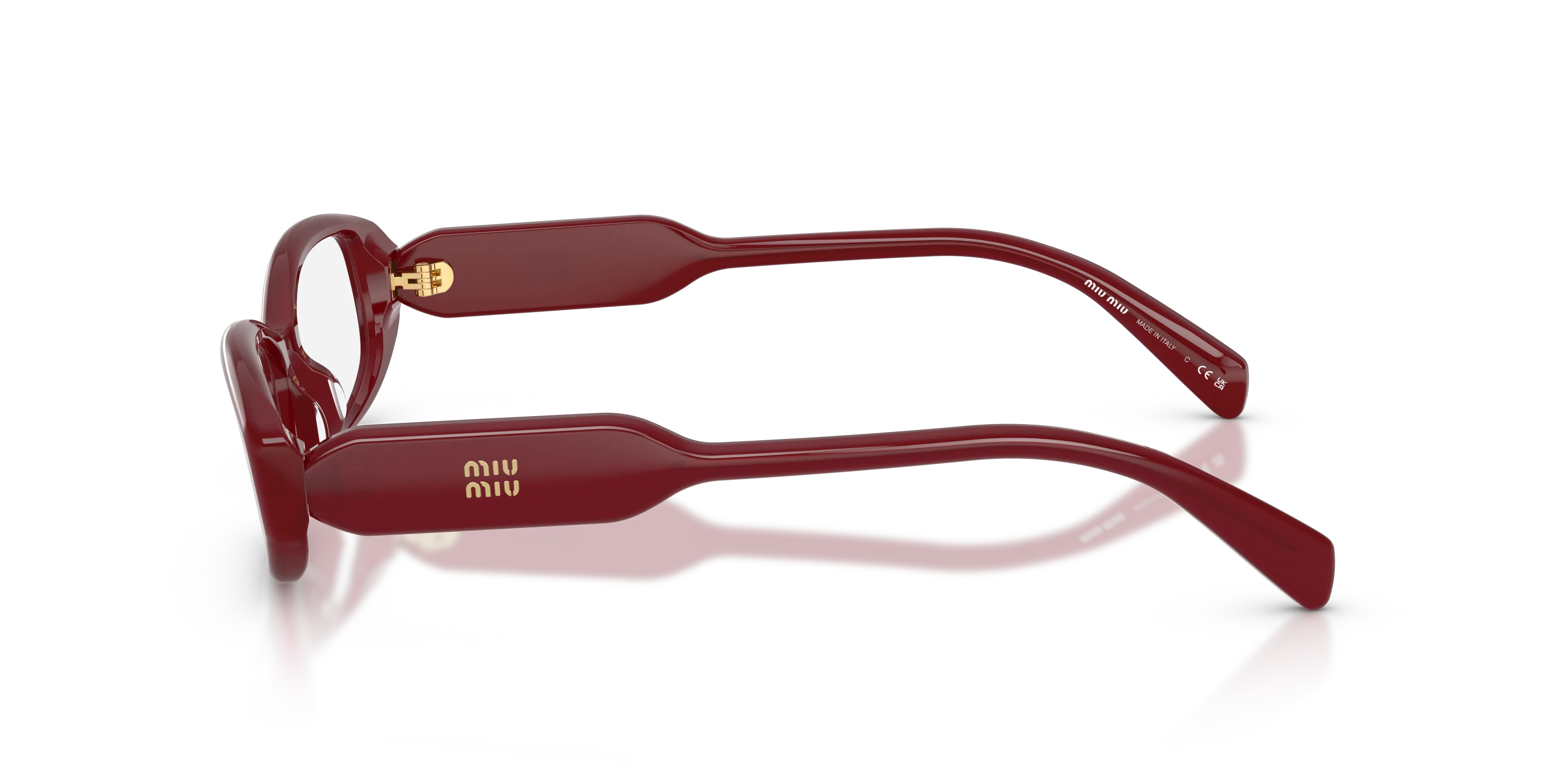 Miu Miu MU 06ZV 21I1O1 Montature da vista Acetato Rosso Trasparente Squadrata Normale - immagine 4