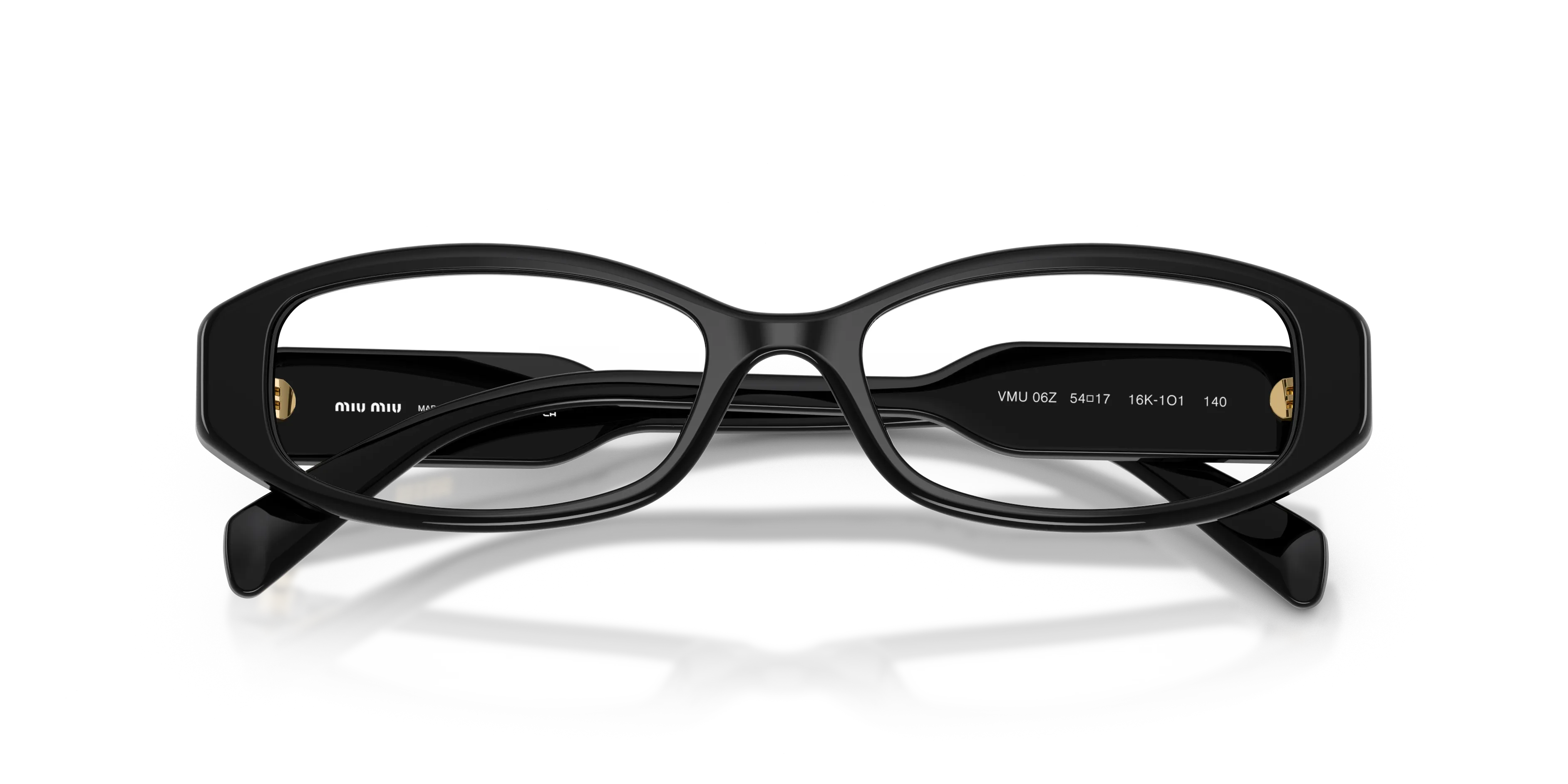 Miu Miu MU 06ZV 16K1O1 Montature da vista Acetato Nero Trasparente Squadrata Normale - immagine 2