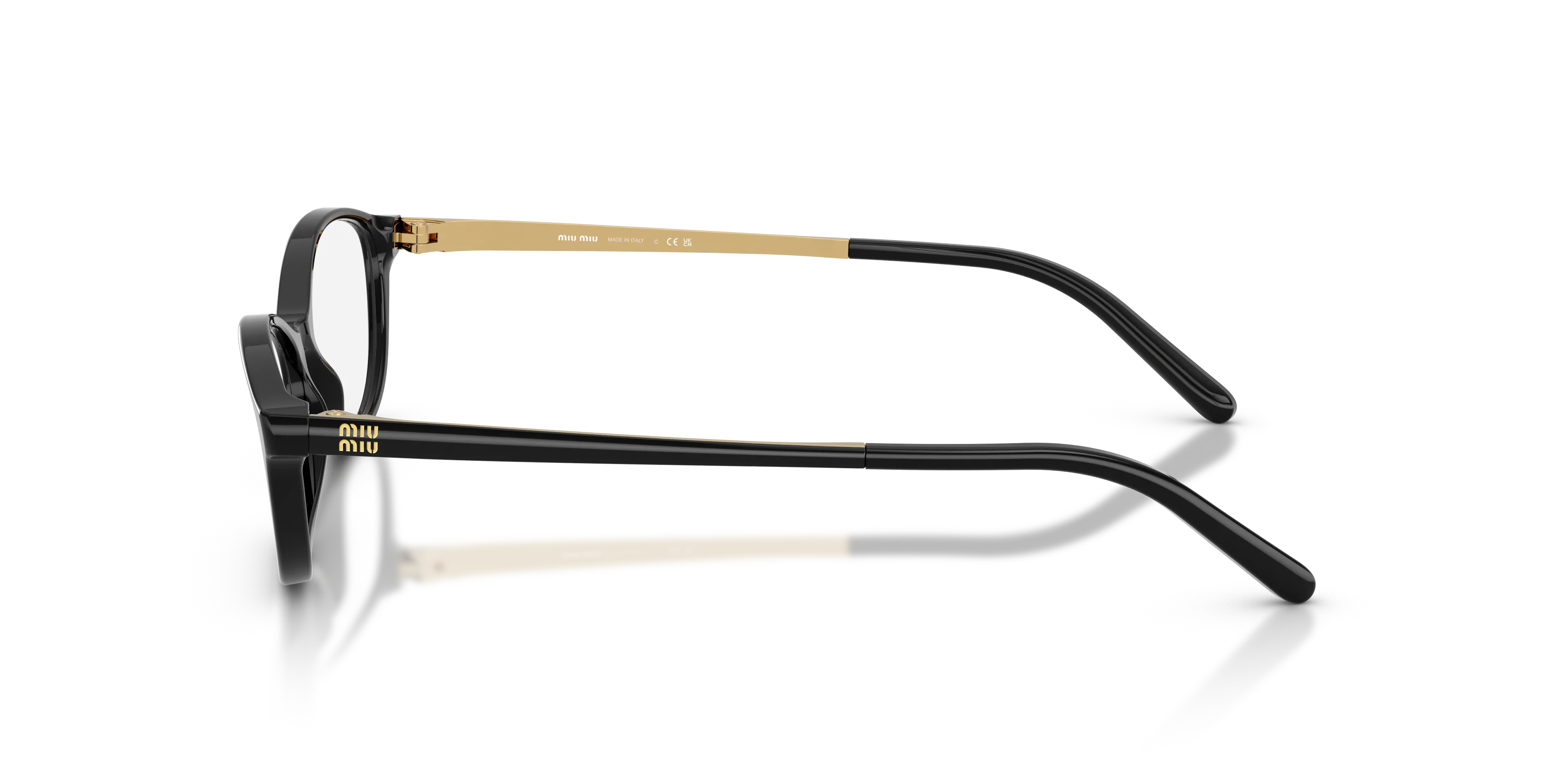 Miu Miu MU 05ZV 16K1O1 Montature da vista Acetato Nero Trasparente Rotonda Normale - immagine 4