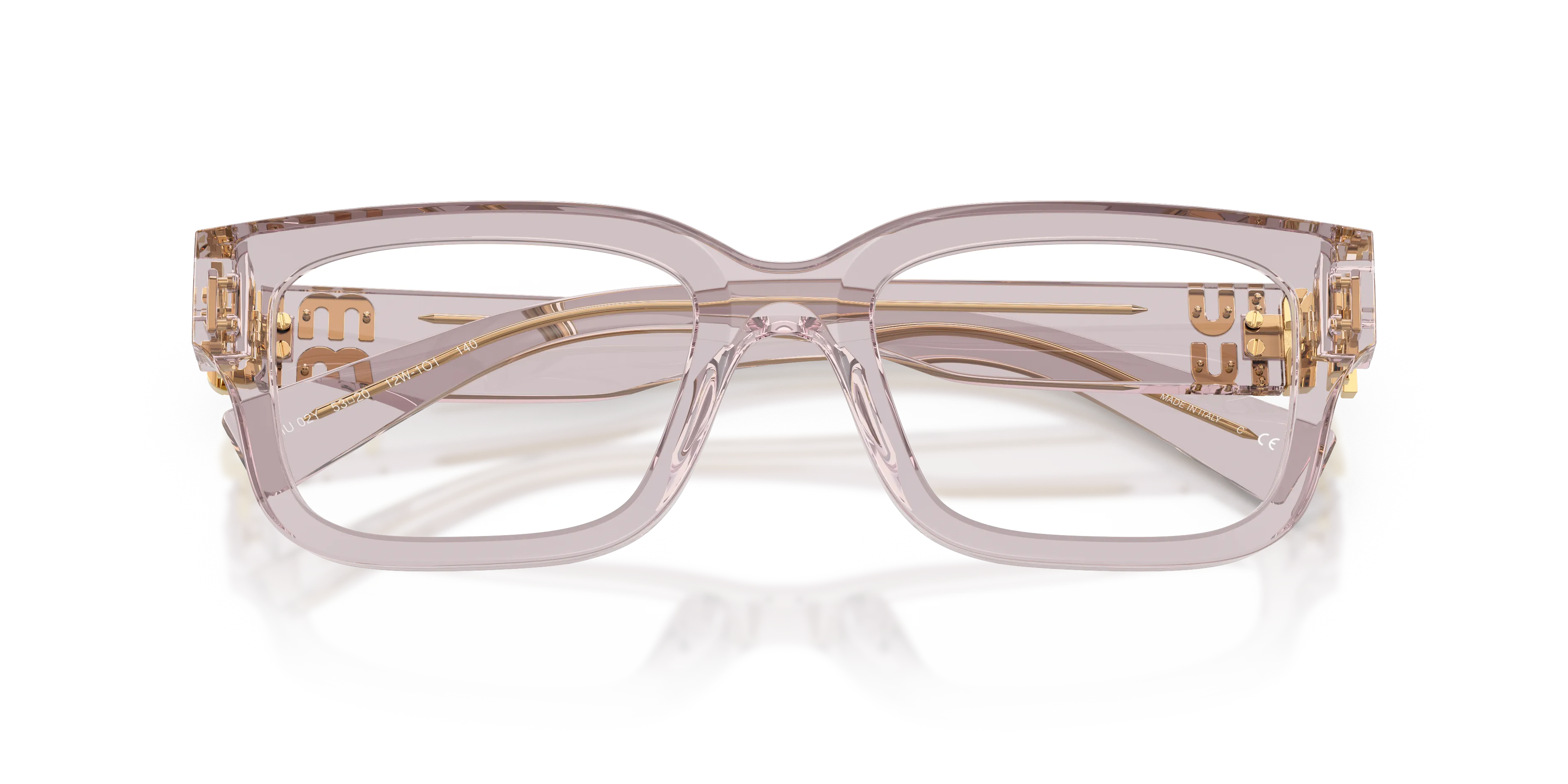 Miu Miu MU 02YV 12W1O1 Montature da vista Acetato Viola Trasparente Squadrata Normale - immagine 2