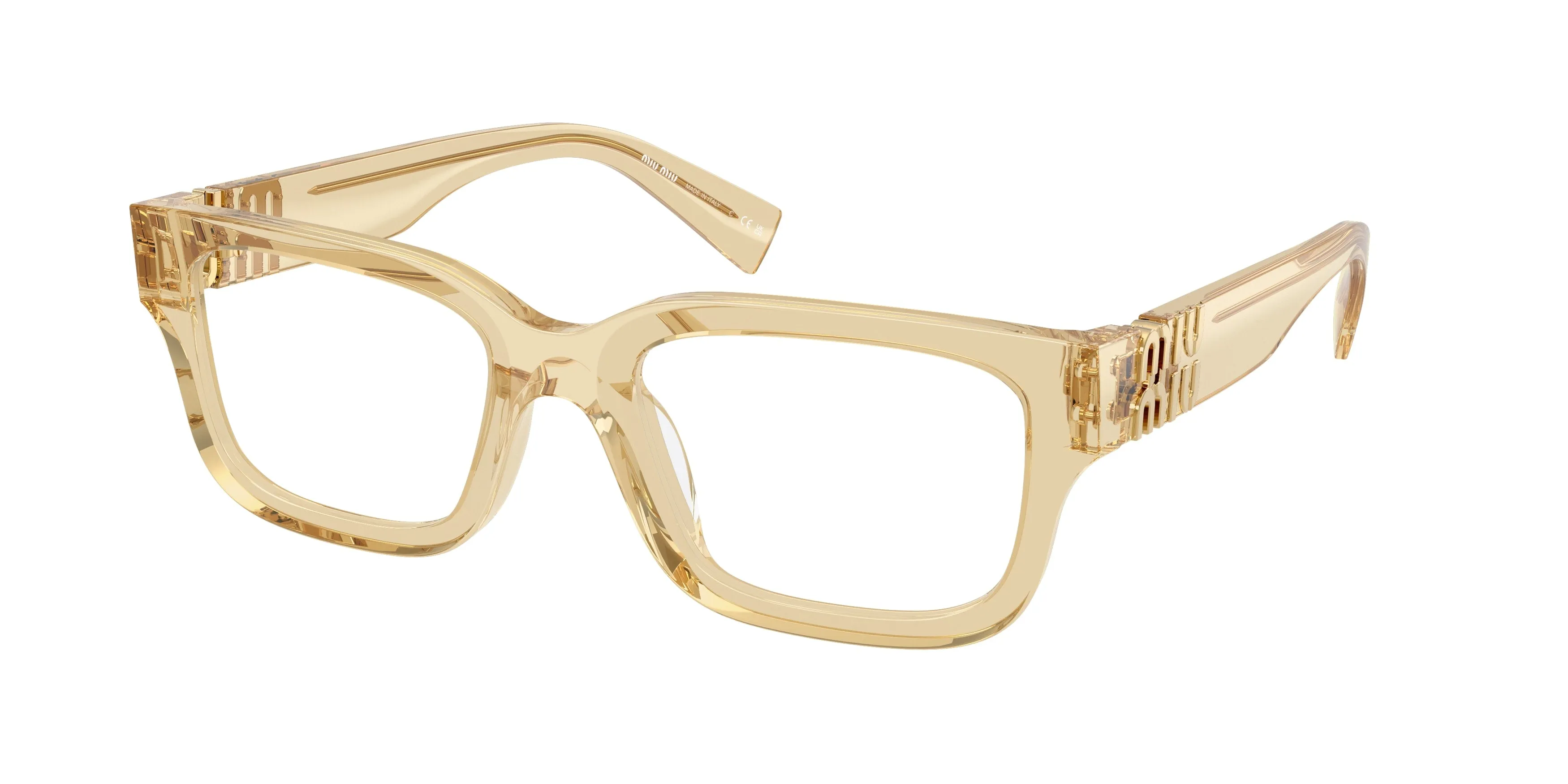Miu Miu MU 02YV 11T1O1 Montature da vista Acetato Marrone Trasparente Squadrata Normale - immagine 1