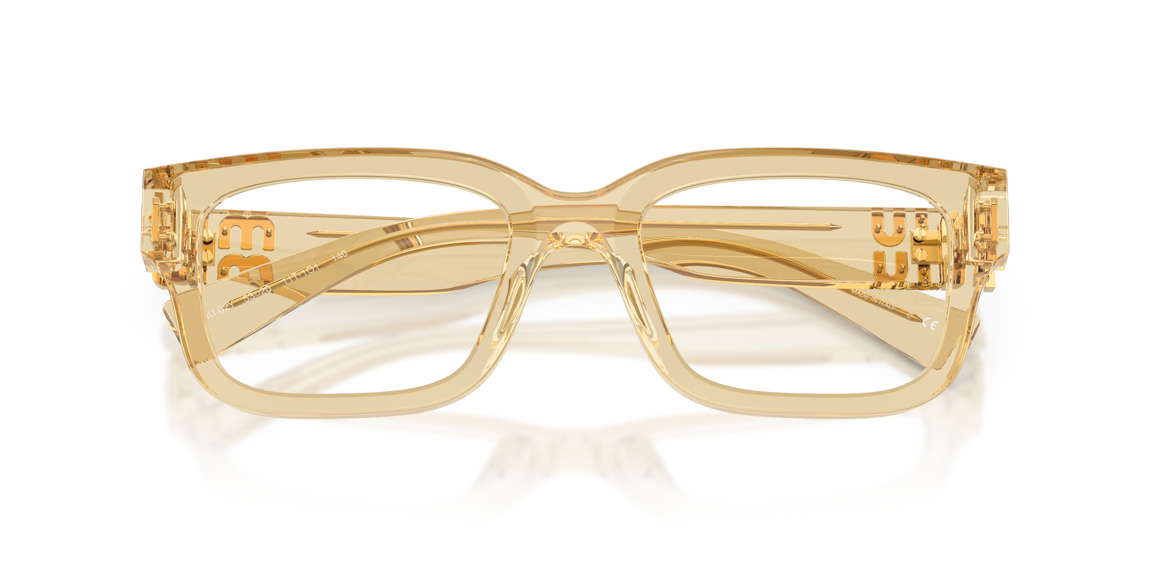 Miu Miu MU 02YV 11T1O1 Montature da vista Acetato Marrone Trasparente Squadrata Normale - immagine 2
