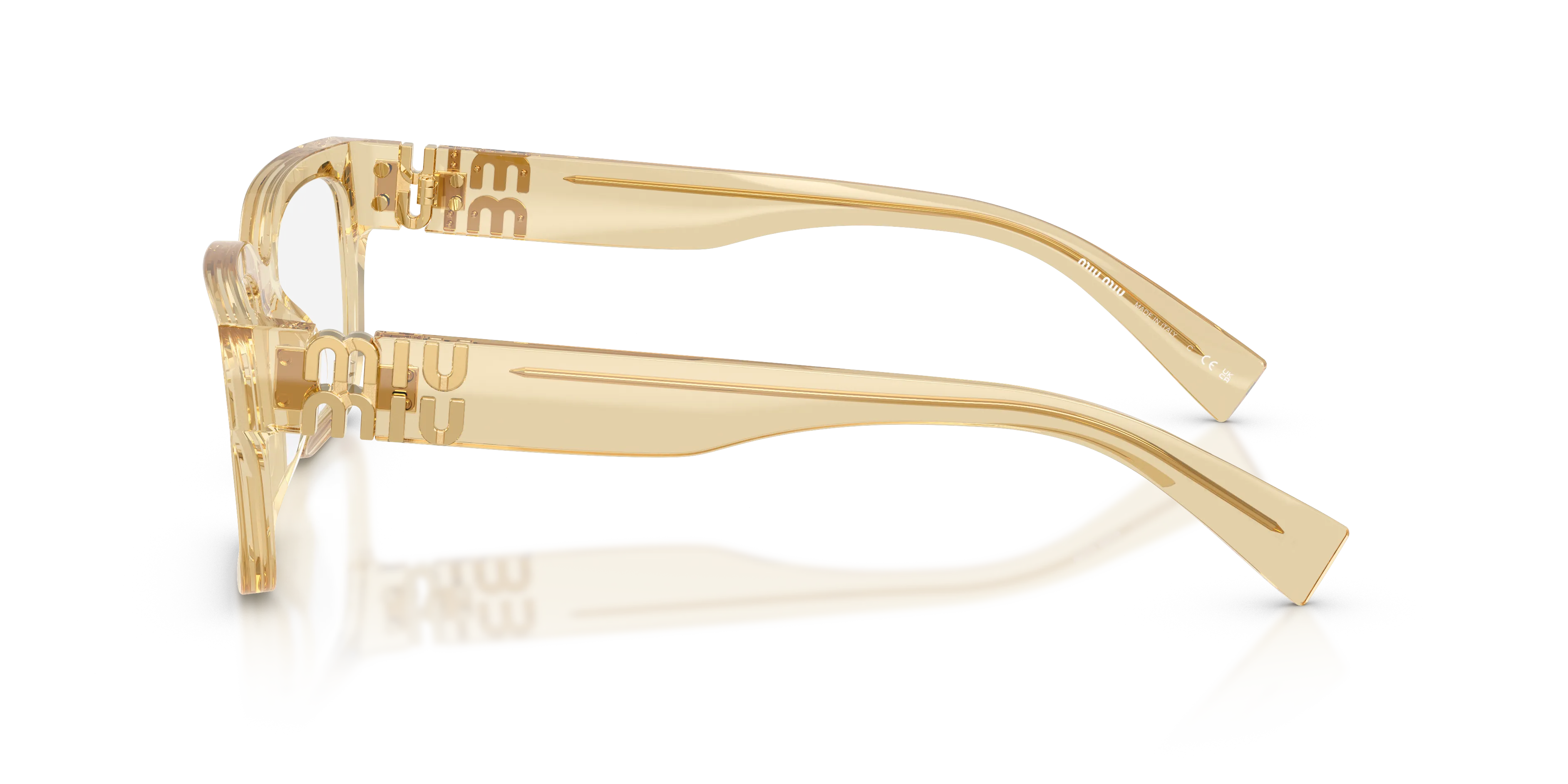 Miu Miu MU 02YV 11T1O1 Montature da vista Acetato Marrone Trasparente Squadrata Normale - immagine 4