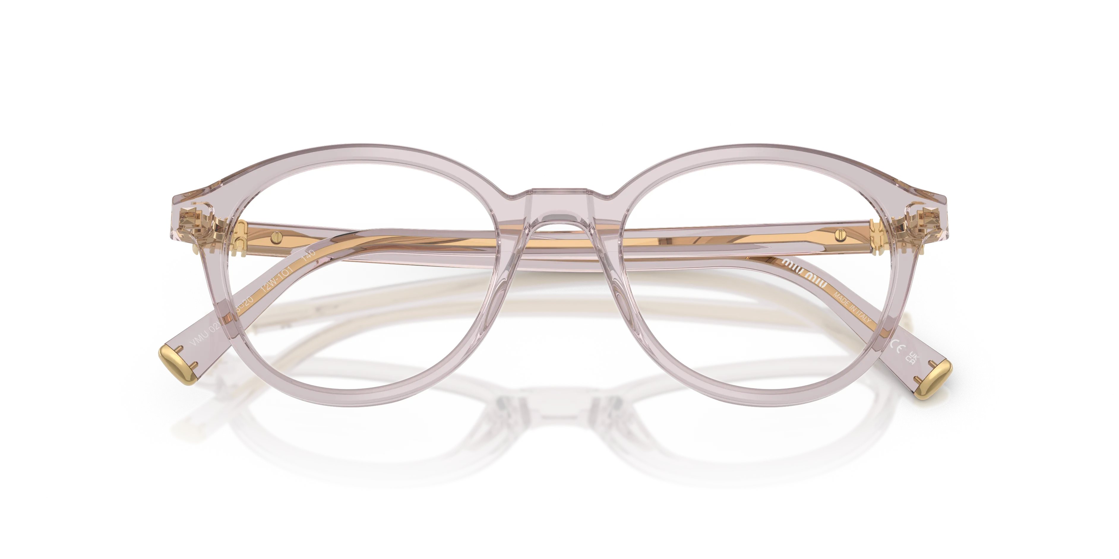 Miu Miu MU 02WV 12W1O1 Montature da vista Acetato Viola Trasparente Rotonda Normale - immagine 2