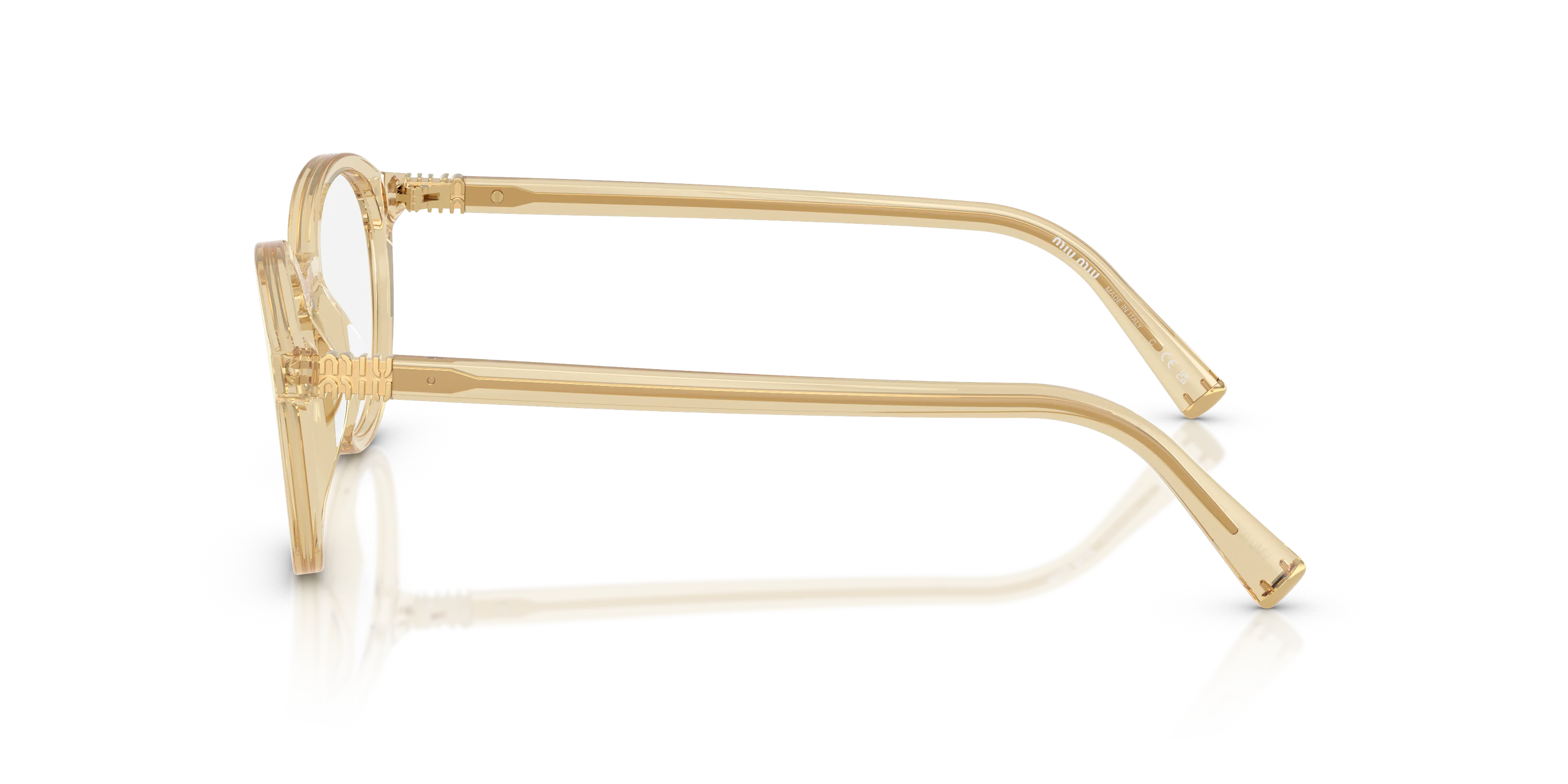 Miu Miu MU 02WV 11T1O1 Montature da vista Acetato Marrone Trasparente Rotonda Normale - immagine 4
