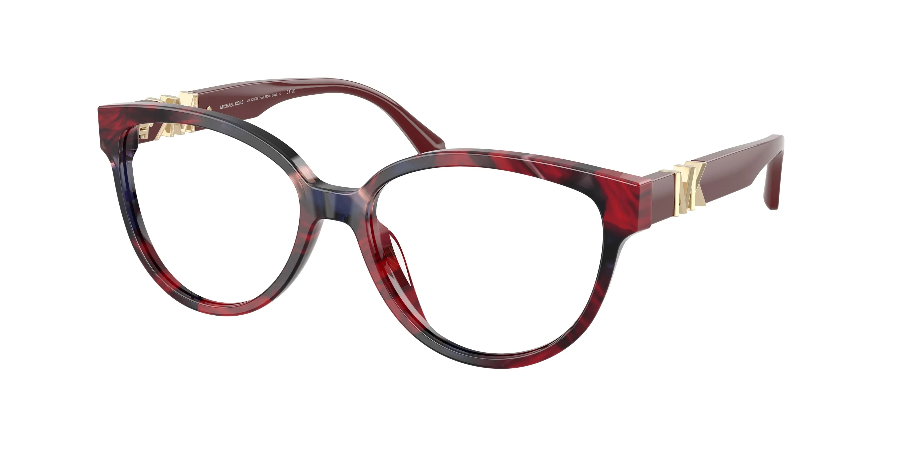 Michael Kors MK4202U HALF MOON BAY 3344 Montature da vista Acetato Rosso Trasparente Rotonda Normale - immagine 1