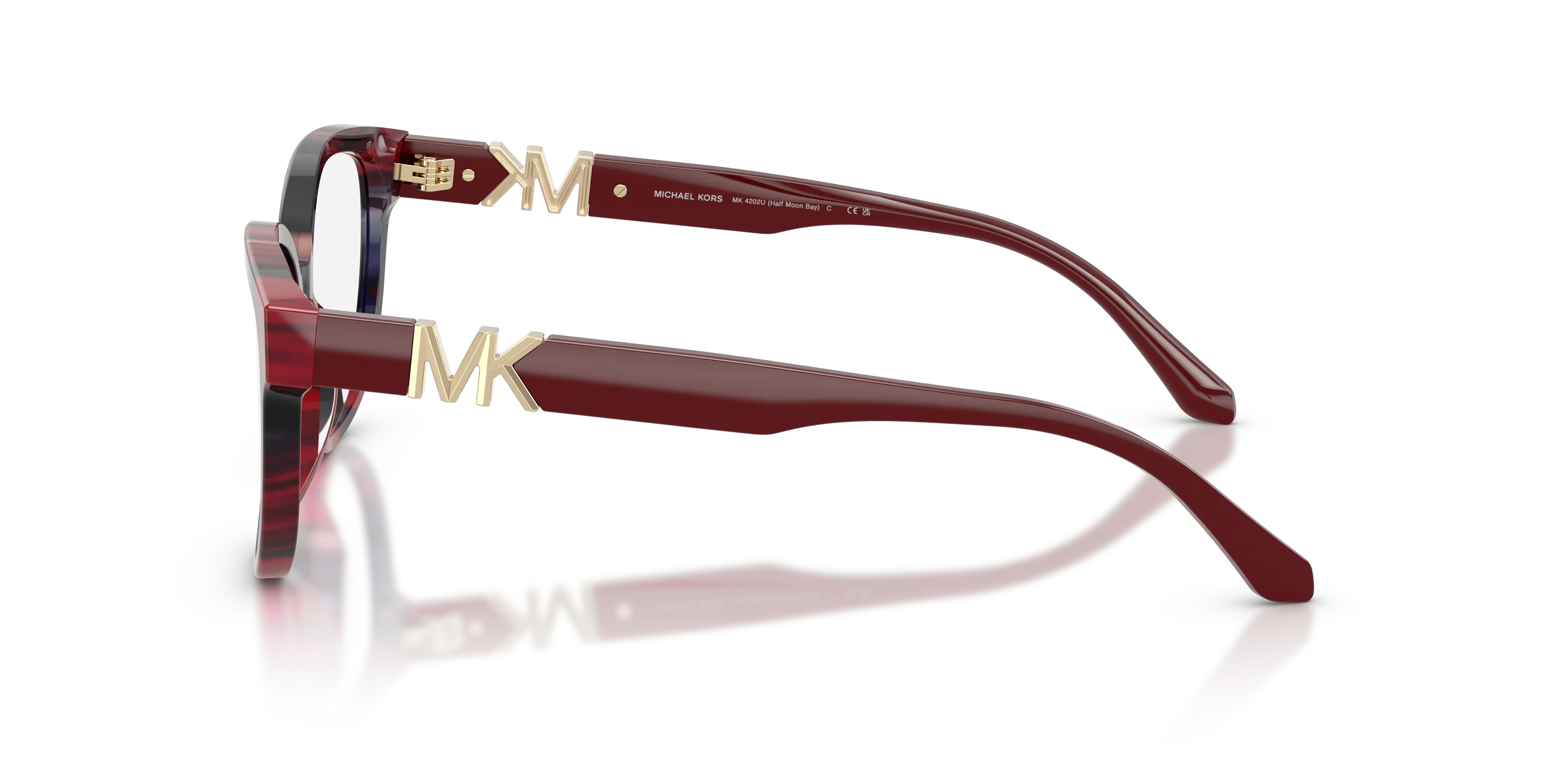 Michael Kors MK4202U HALF MOON BAY 3344 Montature da vista Acetato Rosso Trasparente Rotonda Normale - immagine 4