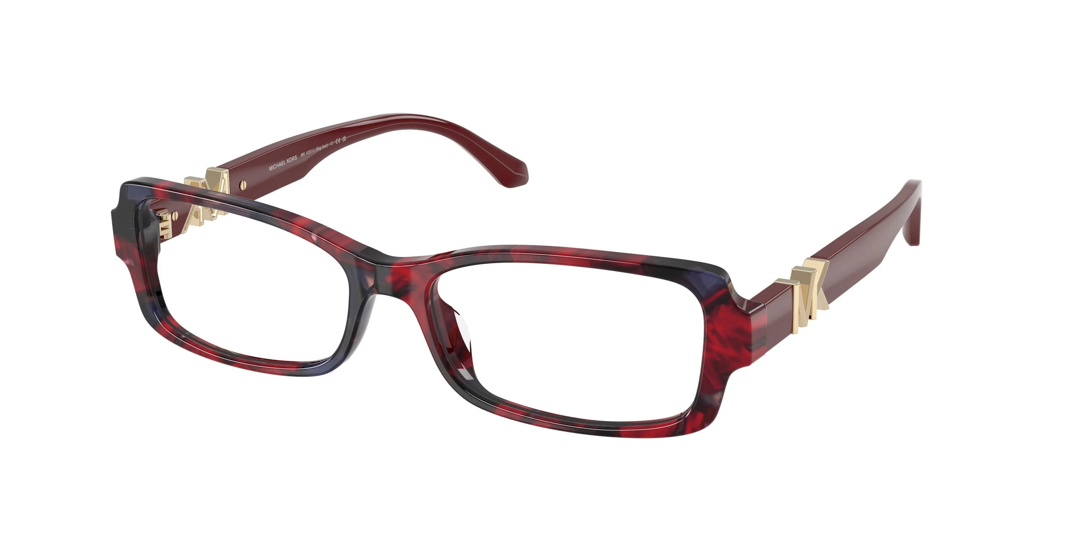 Michael Kors MK4201U BIG SUR 3344 Montature da vista Acetato Rosso Trasparente Squadrata Normale - immagine 1