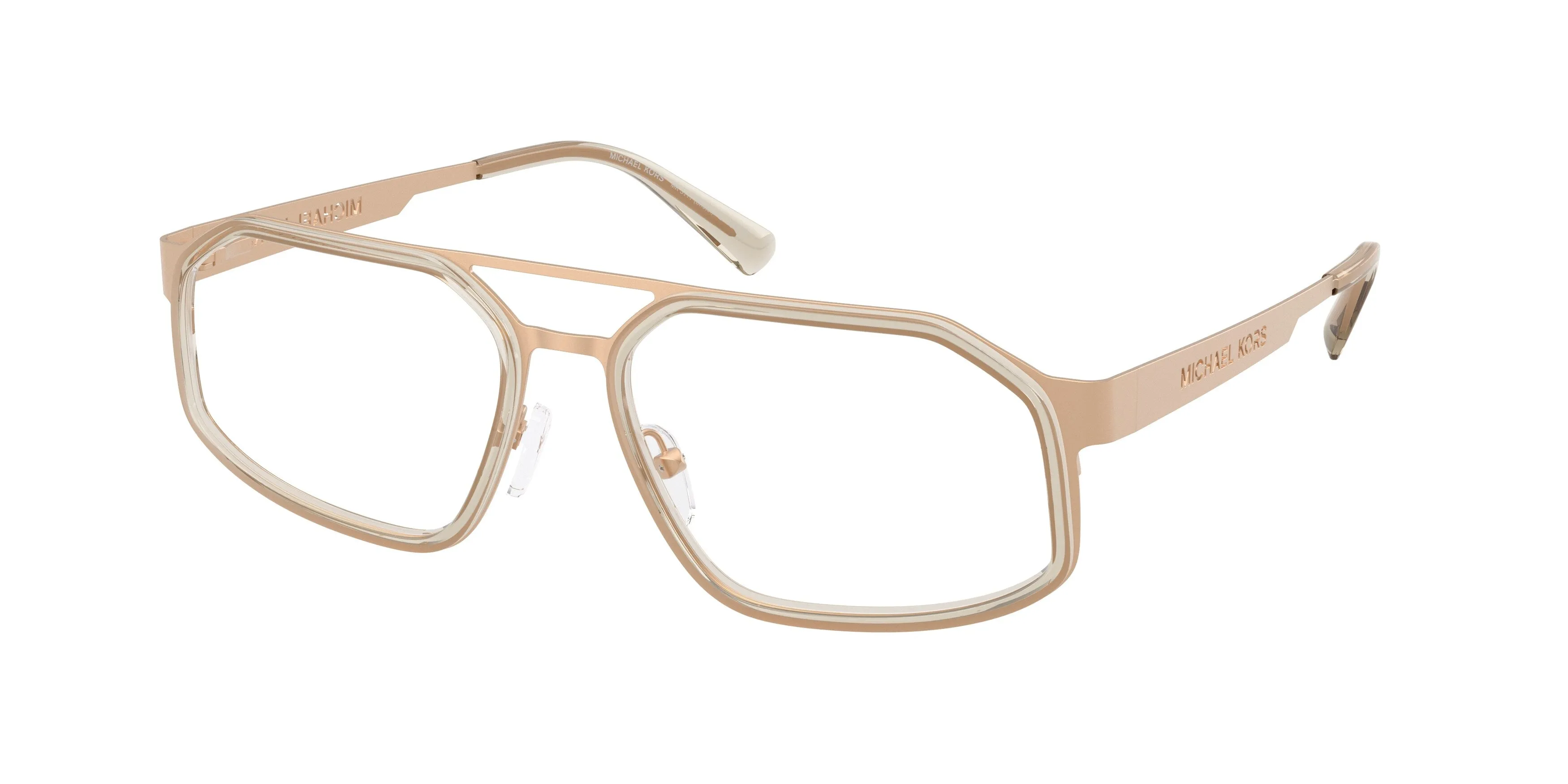 Michael Kors MK3111 BRISTOL 1899 Montature da vista Metallo Marrone Trasparente Geometrica Normale - immagine 1