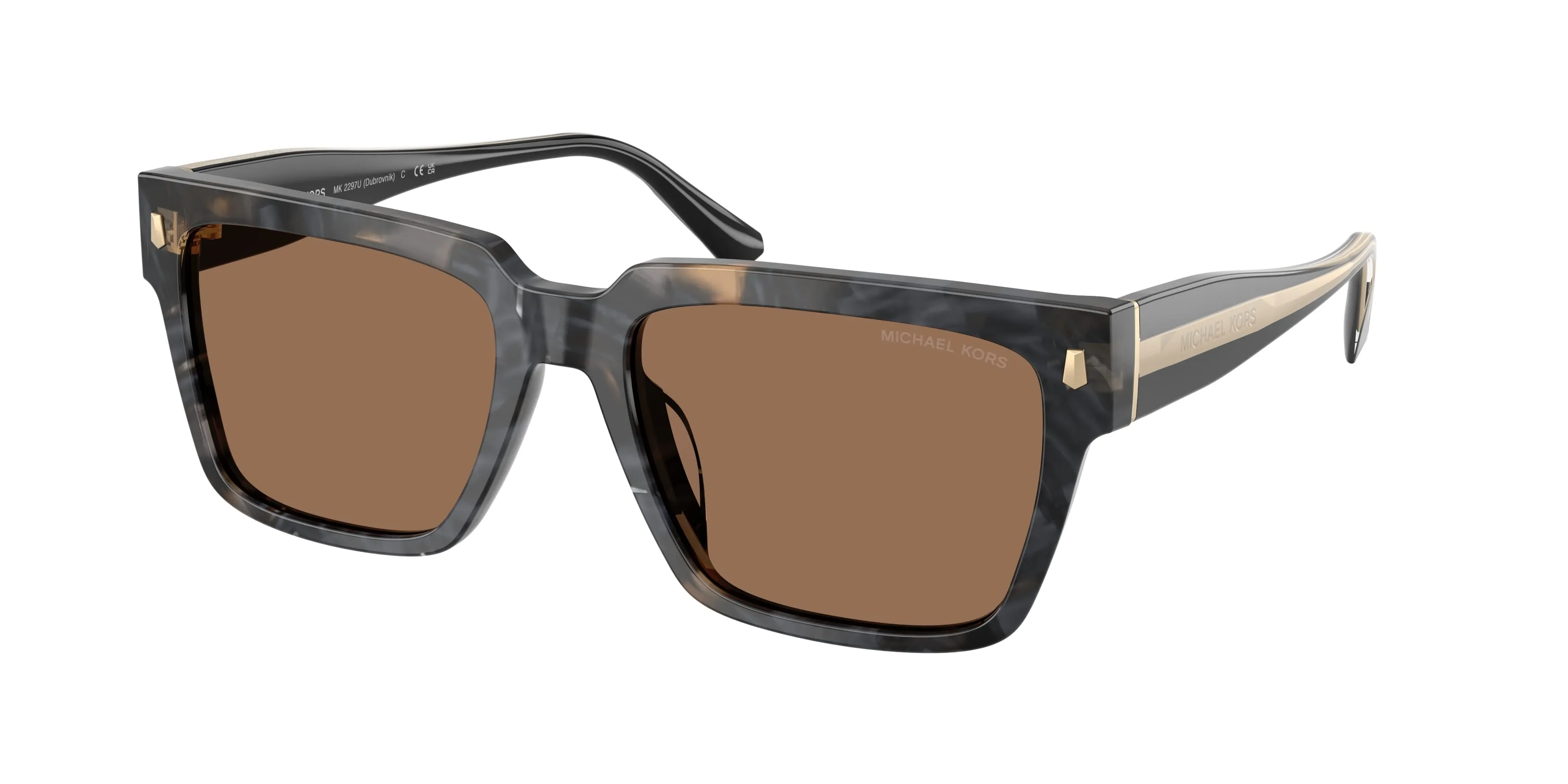 Michael Kors MK2297U DUBROVNIK 394573 Occhiali da sole Acetato Nero Marrone Squadrata Normale - immagine 1