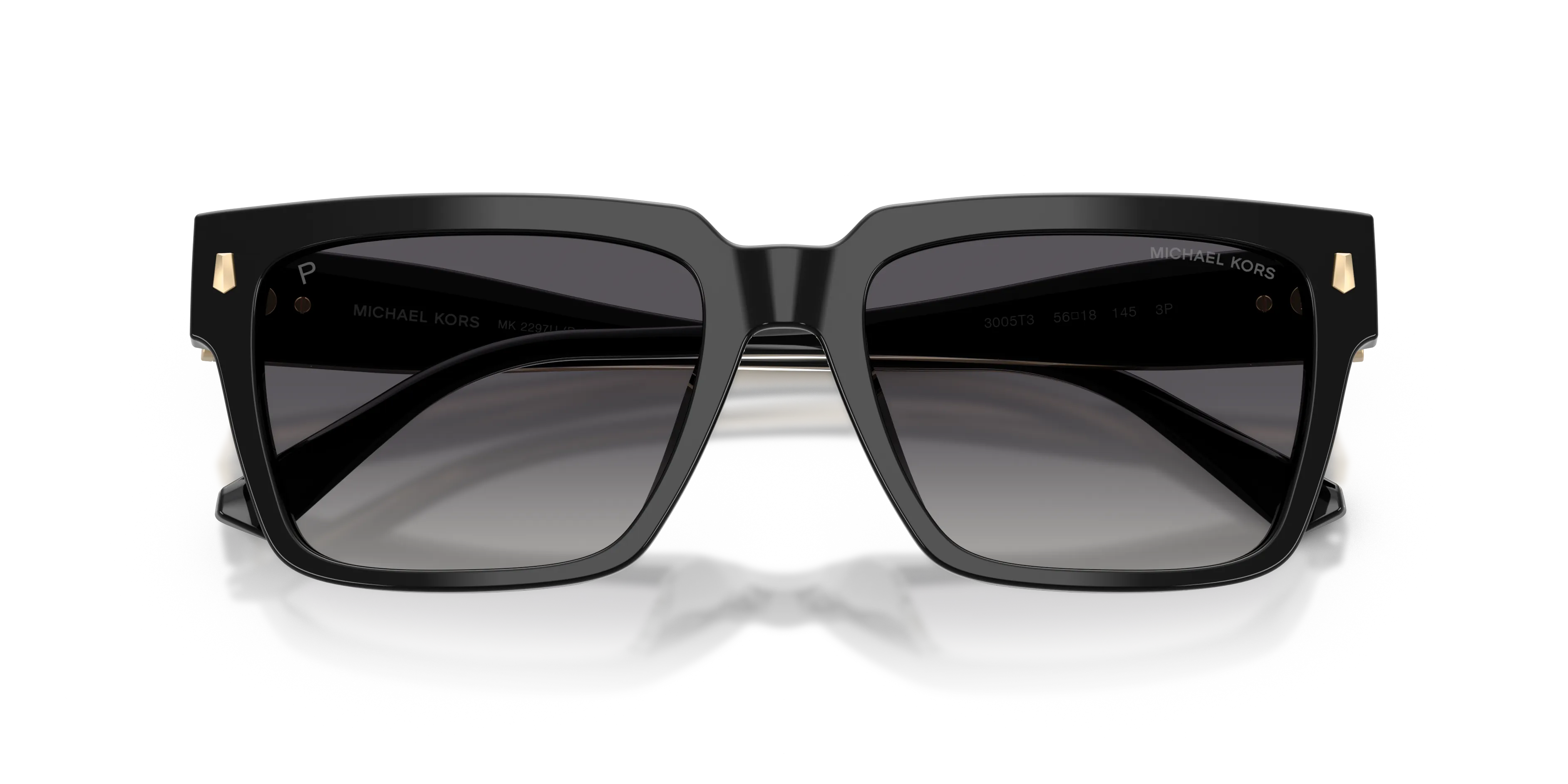 Michael Kors MK2297U DUBROVNIK 3005T3 Occhiali da sole Acetato Nero Grigio Squadrata Polarizzata Sfumato - immagine 2