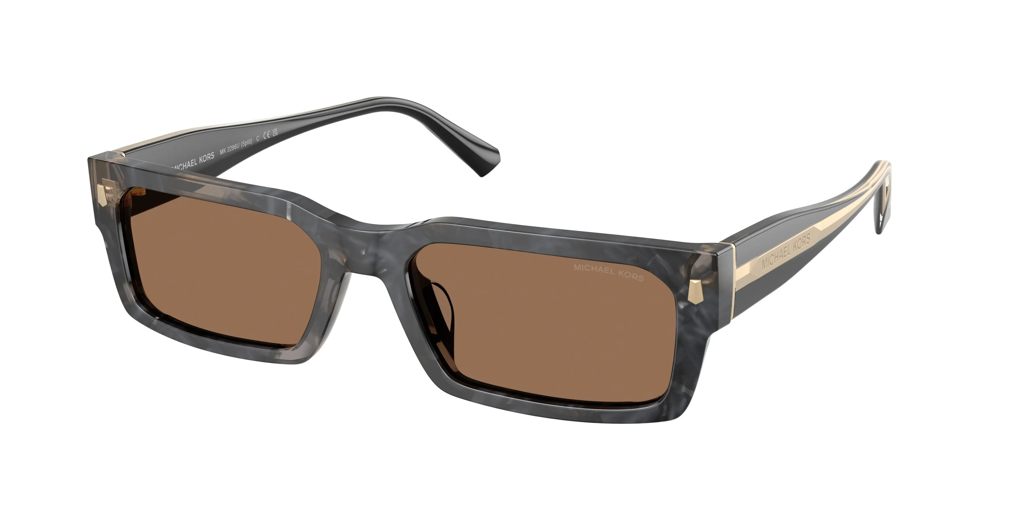 Michael Kors MK2296U SPLIT 394573 Occhiali da sole Acetato Nero Marrone Squadrata Normale - immagine 1