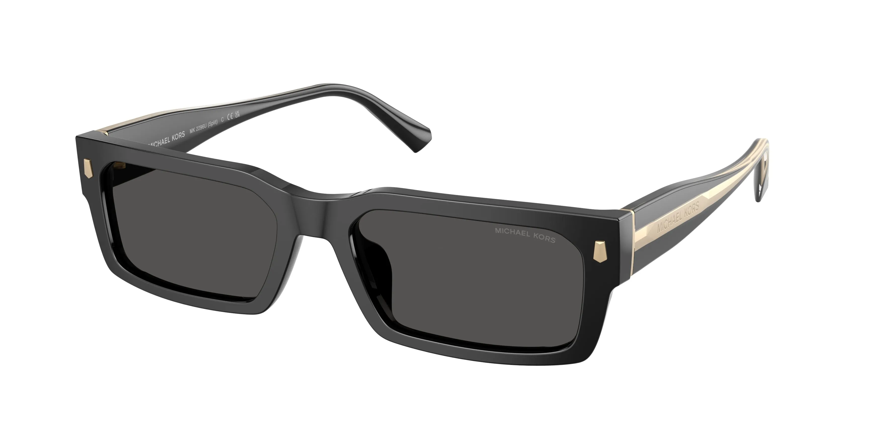 Michael Kors MK2296U SPLIT 300587 Occhiali da sole Acetato Nero Grigio Squadrata Normale - immagine 1