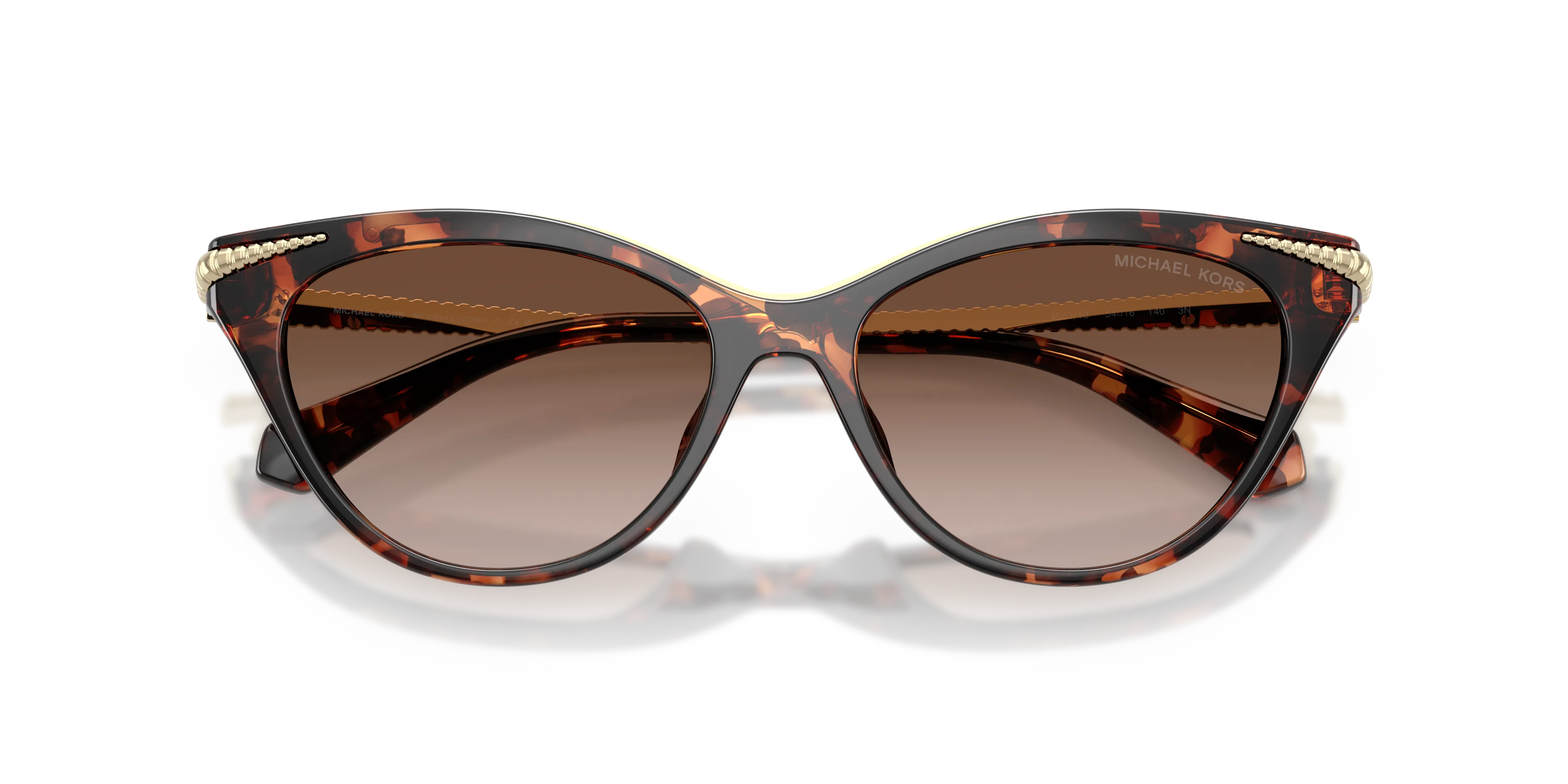 Michael Kors MK2294U LUCERNE 403113 Occhiali da sole Iniettato Tartaruga Marrone Cat Eye Normale Sfumato - immagine 2