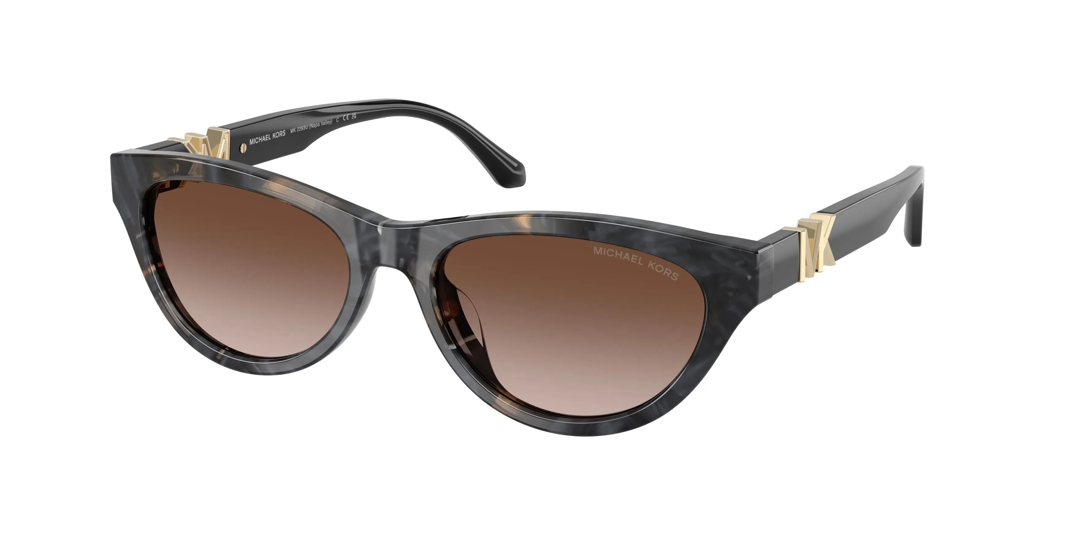 Michael Kors MK2293U NAPA VALLEY 394513 Occhiali da sole Acetato Nero Marrone Rotonda Normale Sfumato - immagine 1
