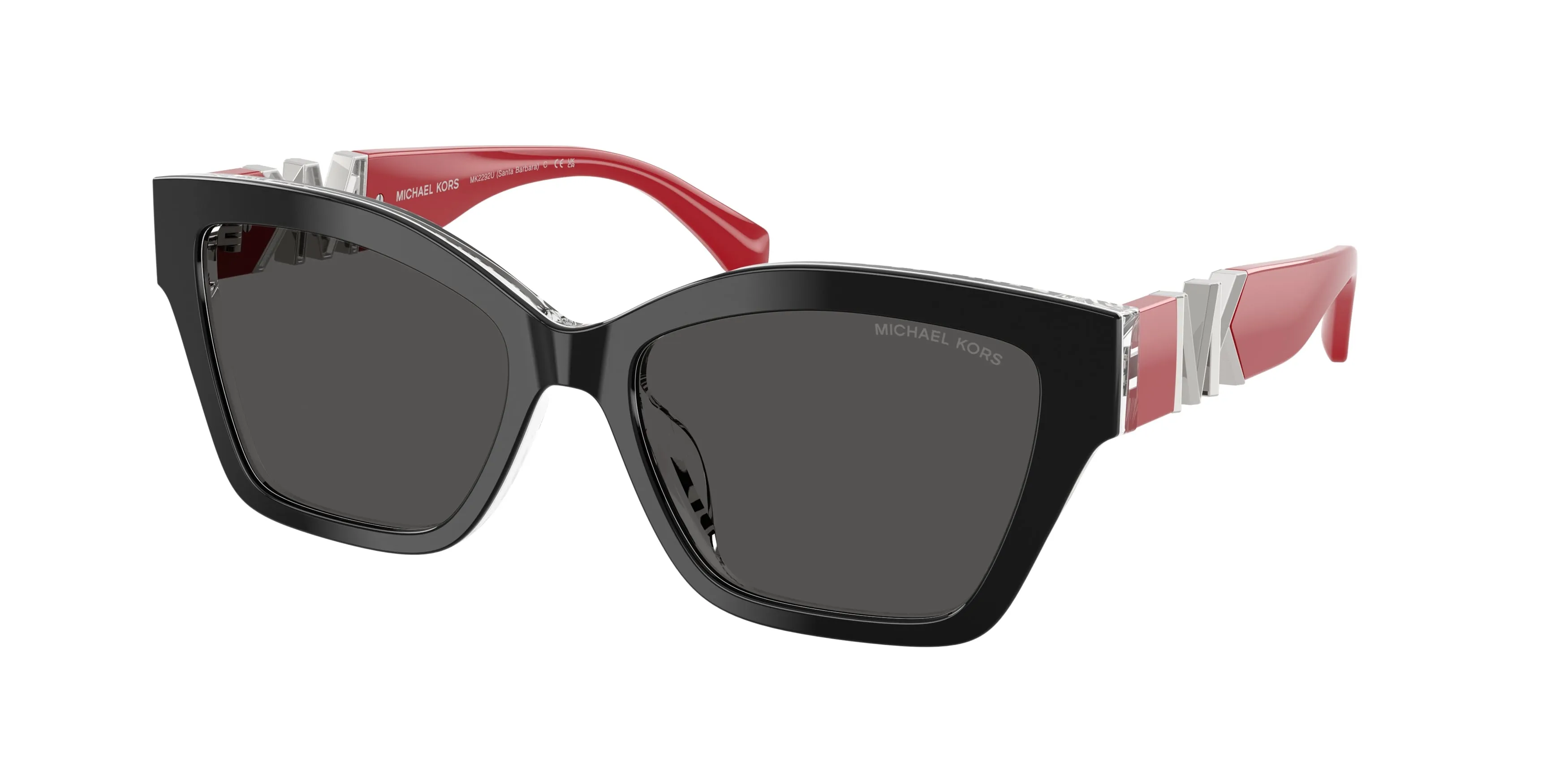Michael Kors MK2292U SANTA BARBARA 391687 Occhiali da sole Acetato Nero Grigio Squadrata Normale - immagine 1
