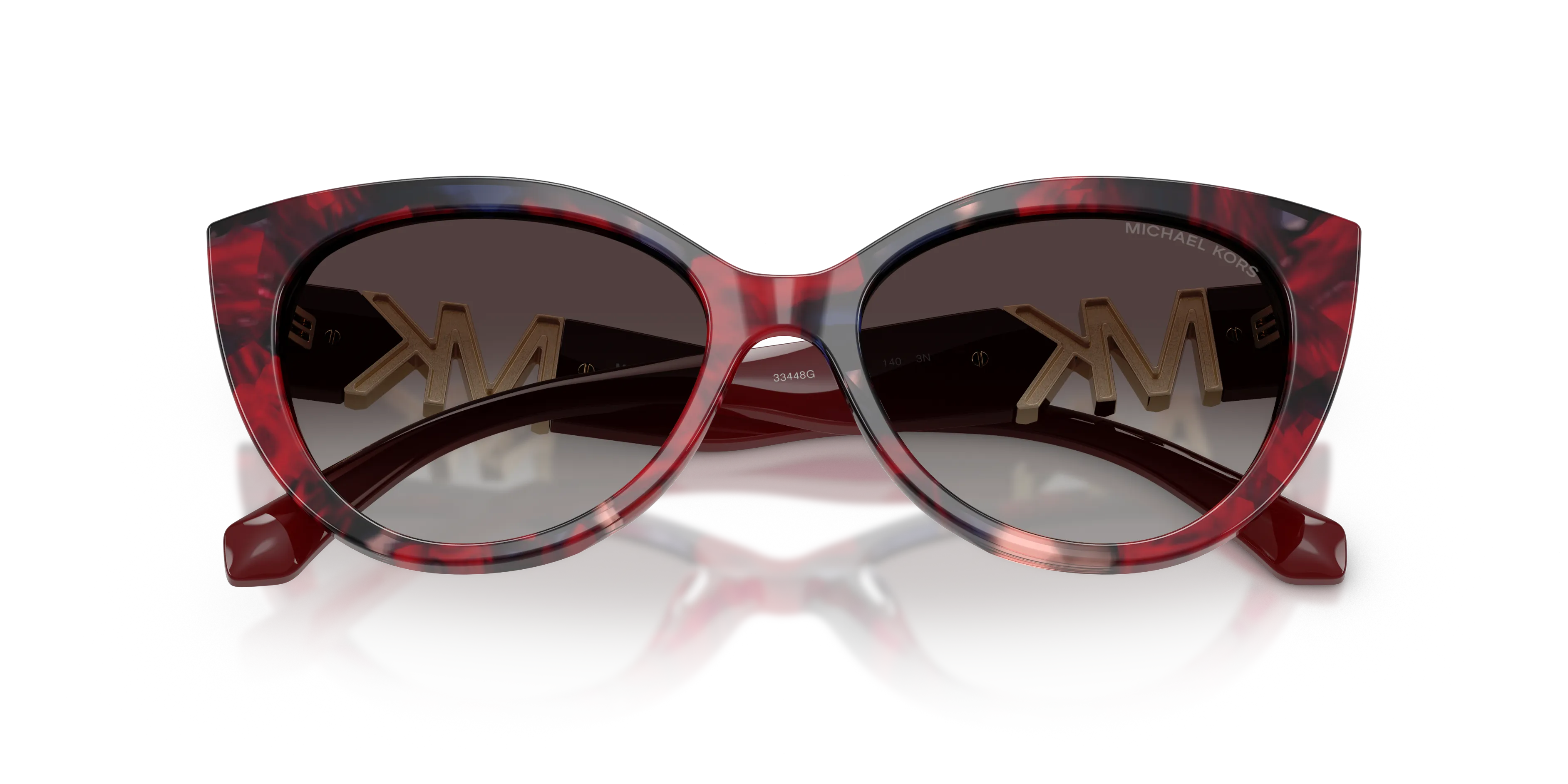 Michael Kors MK2291U CATALINA 33448G Occhiali da sole Acetato Rosso Grigio Cat Eye Normale Sfumato - immagine 2