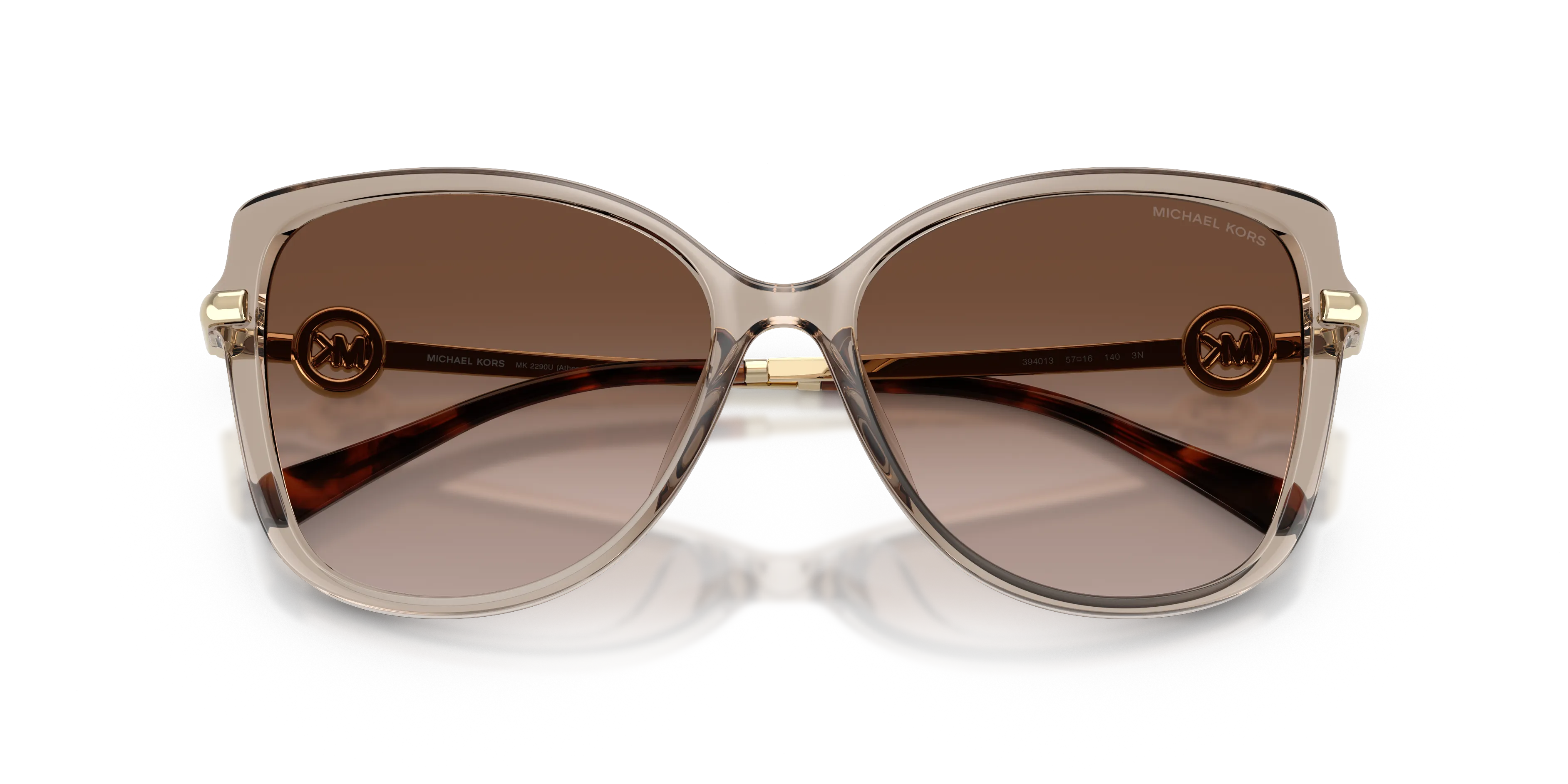 Michael Kors MK2290U ATHENS 394013 Occhiali da sole Iniettato Beige Marrone Farfalla Normale Sfumato - immagine 2