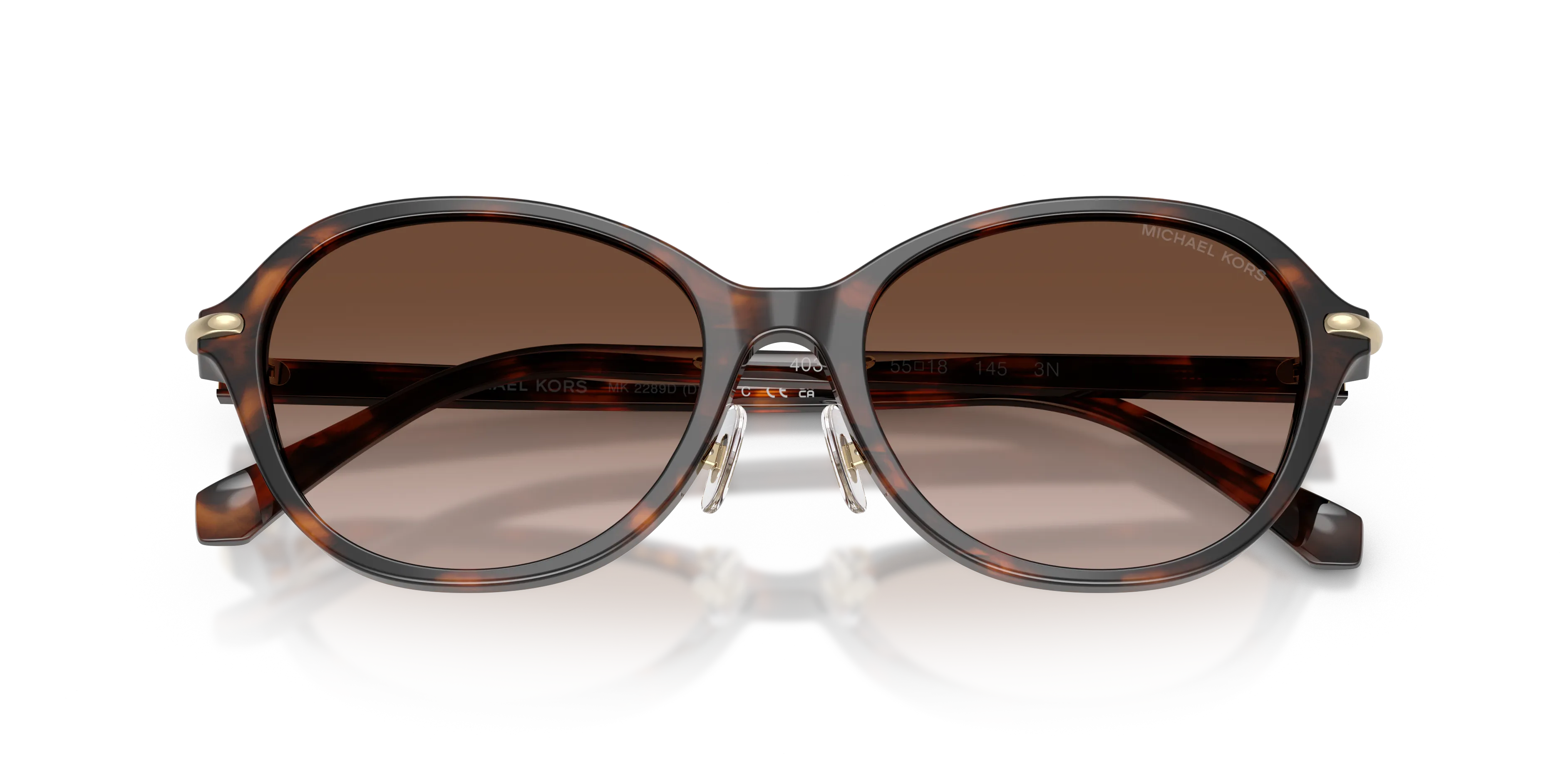 Michael Kors MK2289D DEHLI 403913 Occhiali da sole Acetato Marrone Marrone Rotonda Normale Sfumato - immagine 2
