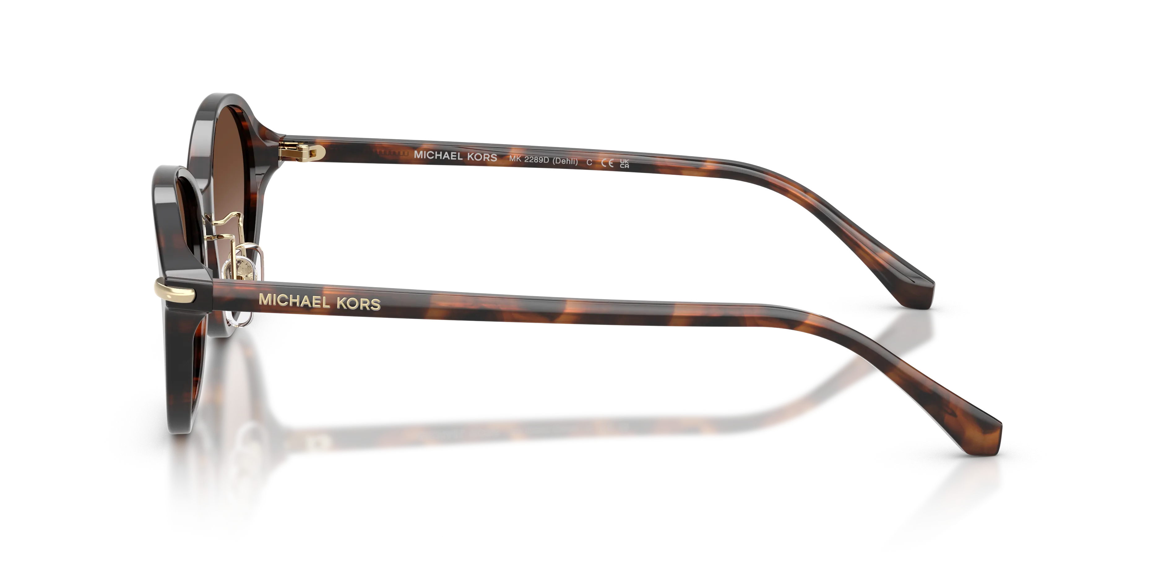 Michael Kors MK2289D DEHLI 403913 Occhiali da sole Acetato Marrone Marrone Rotonda Normale Sfumato - immagine 4