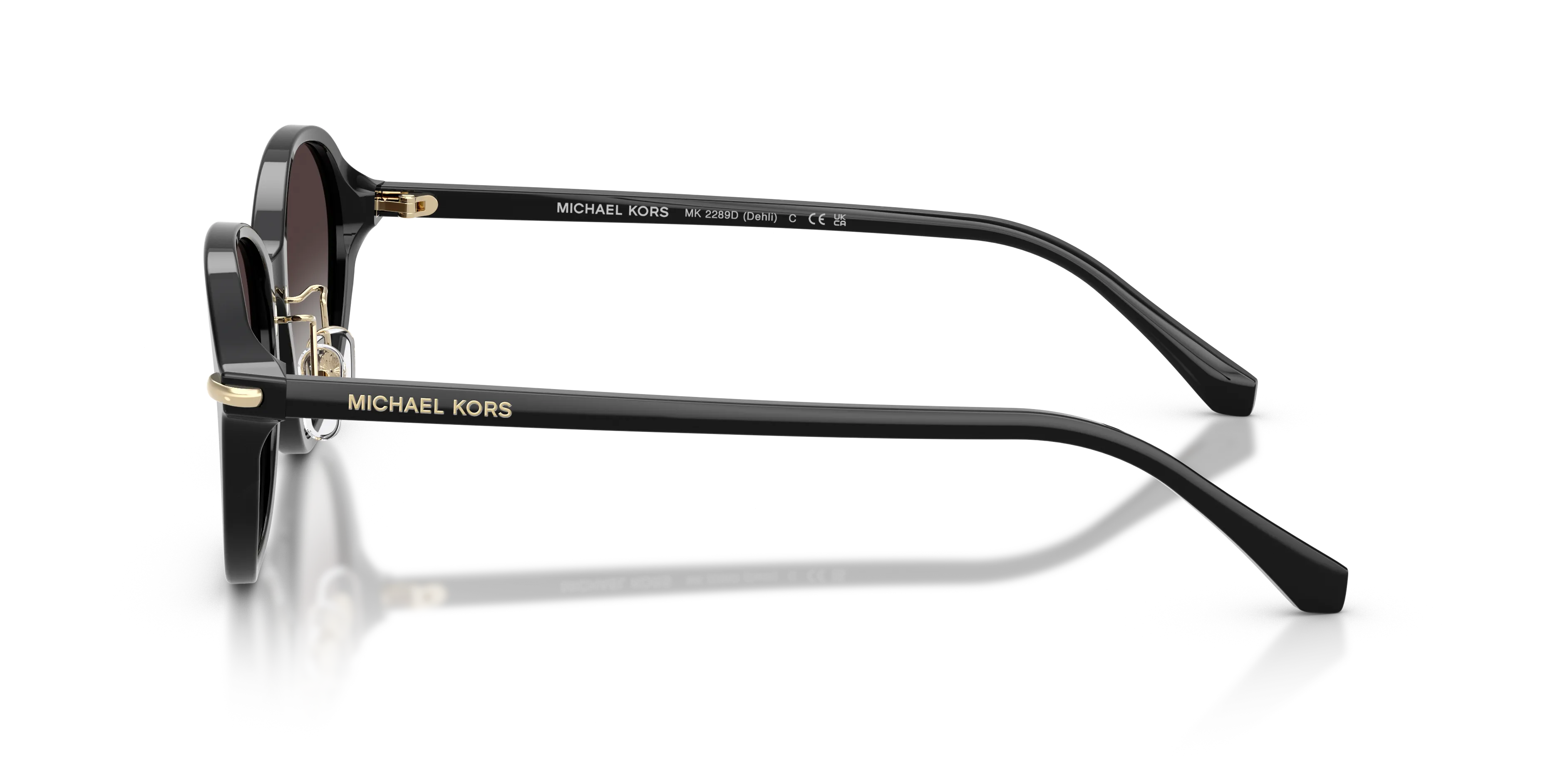 Michael Kors MK2289D DEHLI 30058G Occhiali da sole Acetato Nero Grigio Rotonda Normale Sfumato - immagine 4