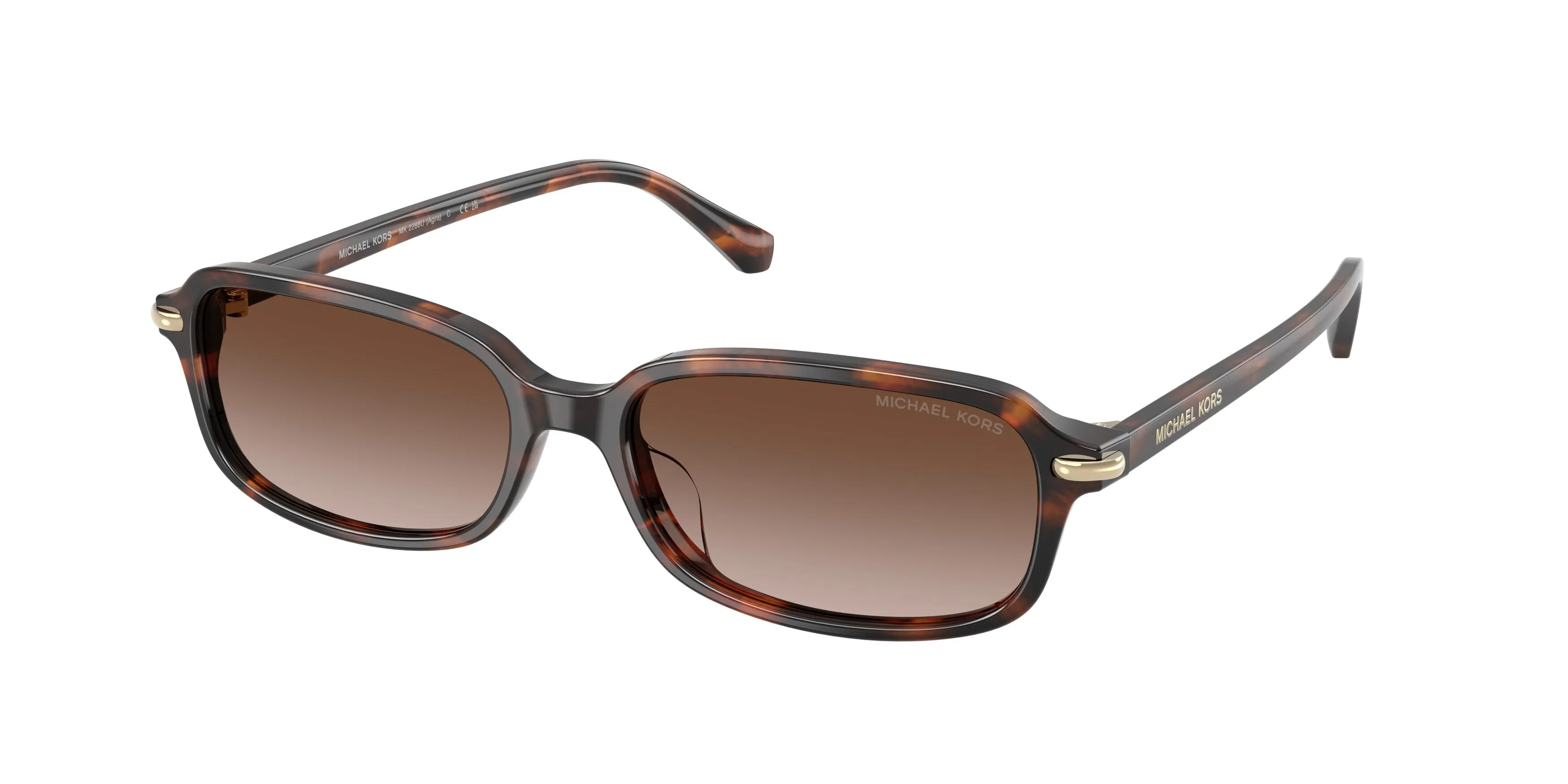 Michael Kors MK2288U AGRA 403913 Occhiali da sole Acetato Tartaruga Marrone Squadrata Normale Sfumato - immagine 1