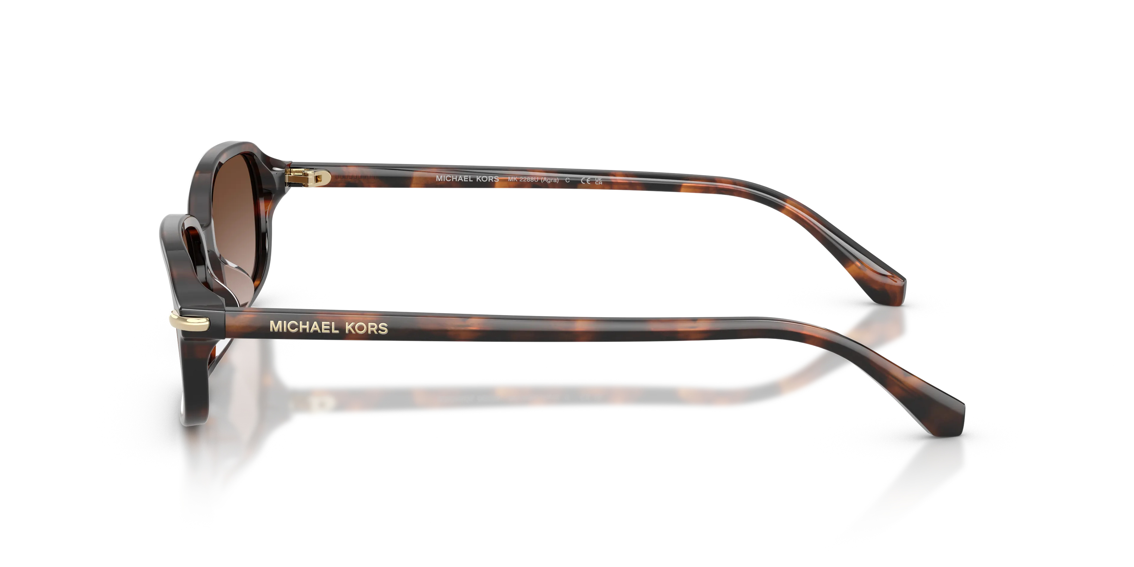 Michael Kors MK2288U AGRA 403913 Occhiali da sole Acetato Tartaruga Marrone Squadrata Normale Sfumato - immagine 4