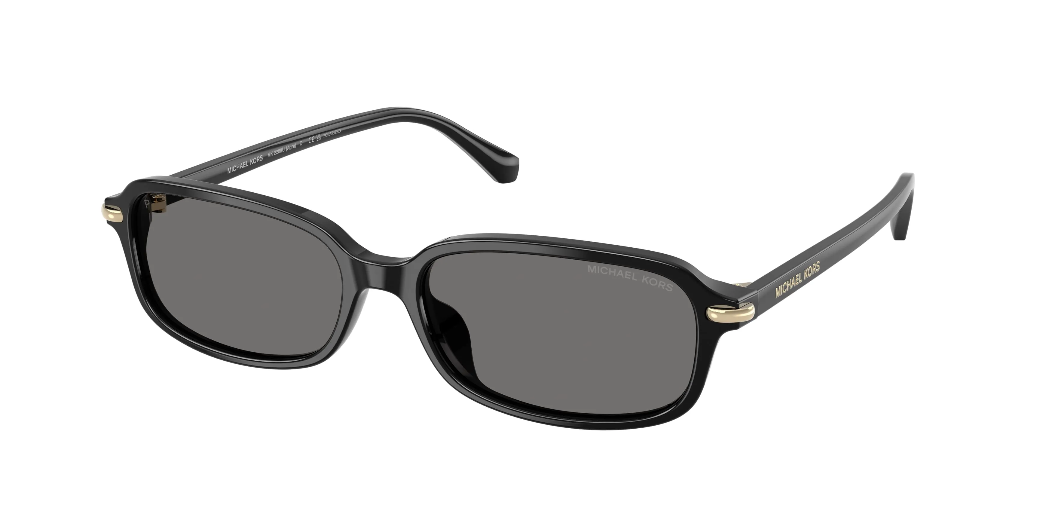 Michael Kors MK2288U AGRA 300581 Occhiali da sole Acetato Nero Grigio Squadrata Polarizzata - immagine 1
