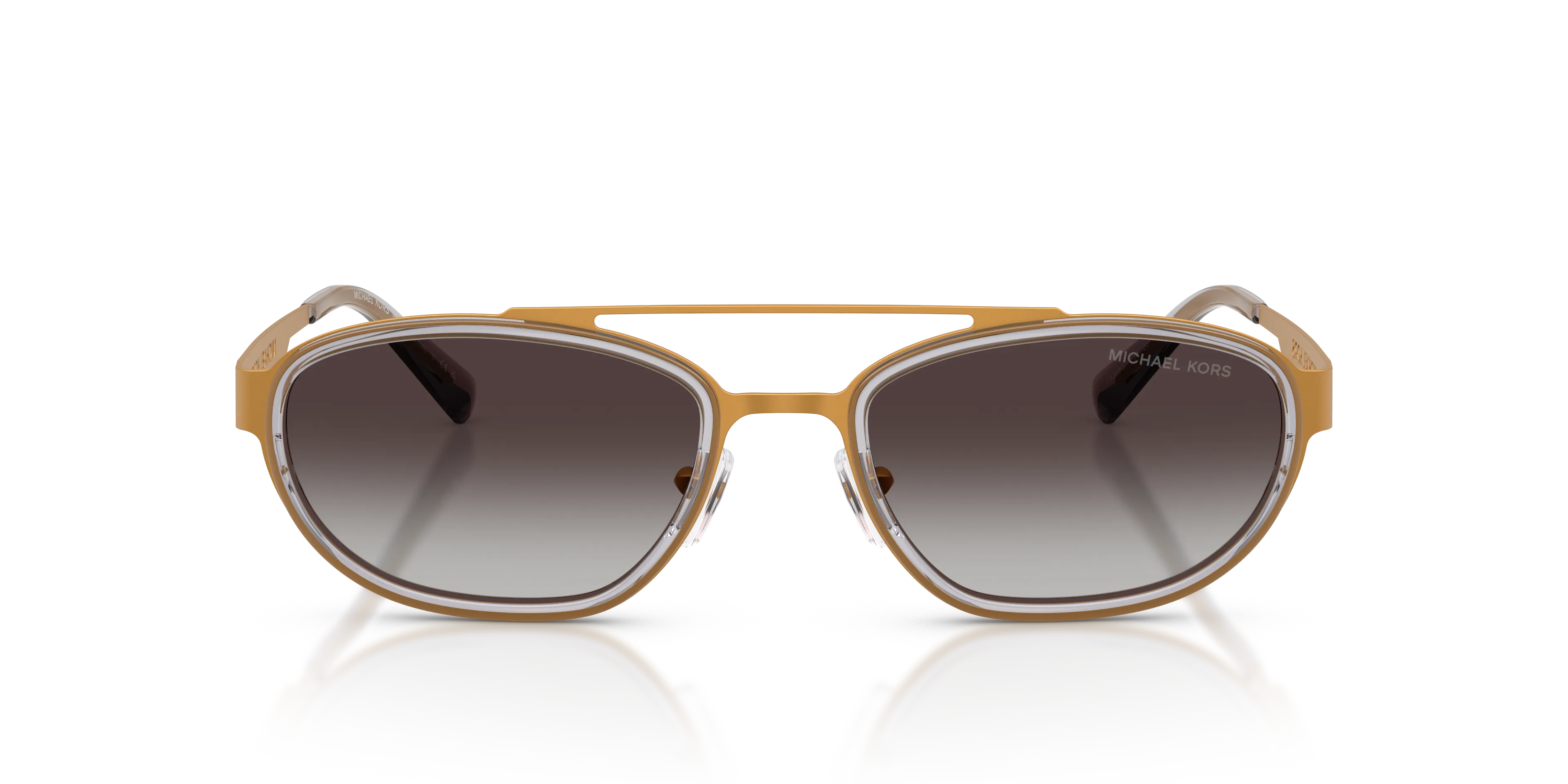 Michael Kors MK1189 SUFFOLK 19088G Occhiali da sole Metallo Giallo Grigio Rotonda Normale Sfumato - immagine 3