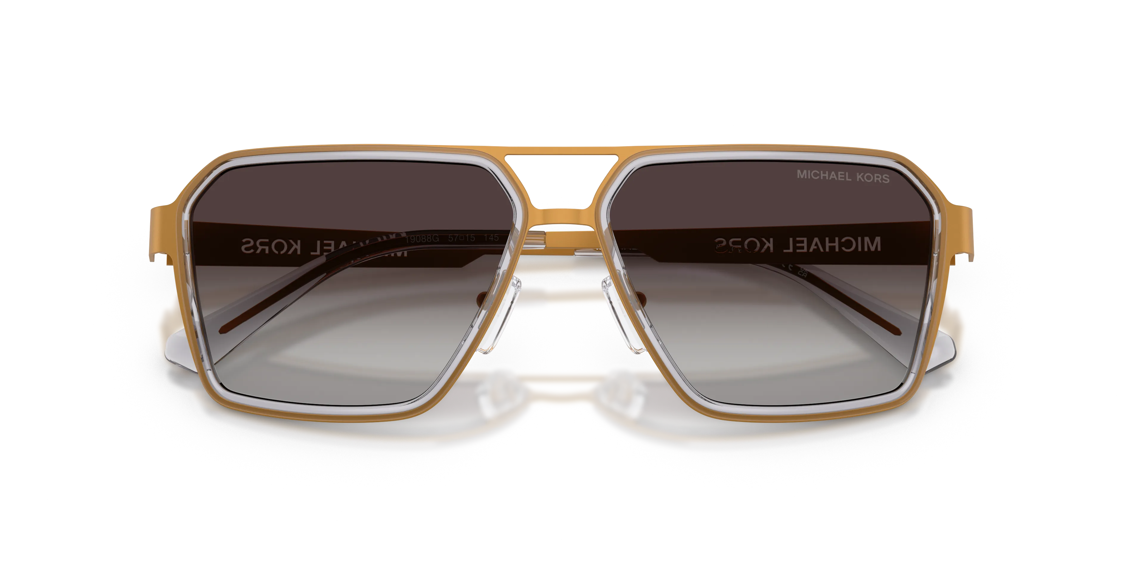 Michael Kors MK1188 OXFORD 19088G Occhiali da sole Metallo Giallo Grigio Squadrata Normale Sfumato - immagine 2