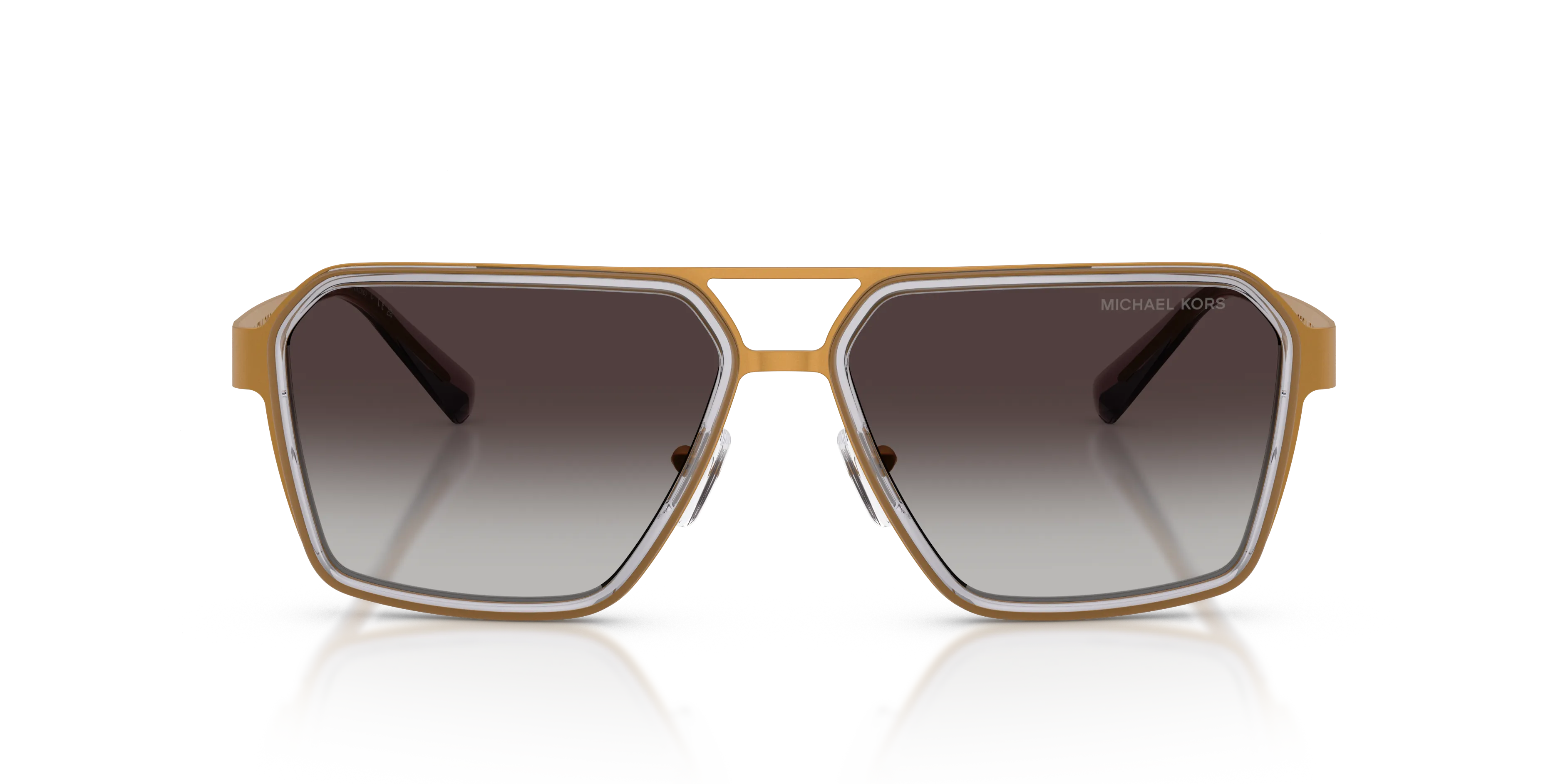 Michael Kors MK1188 OXFORD 19088G Occhiali da sole Metallo Giallo Grigio Squadrata Normale Sfumato - immagine 3
