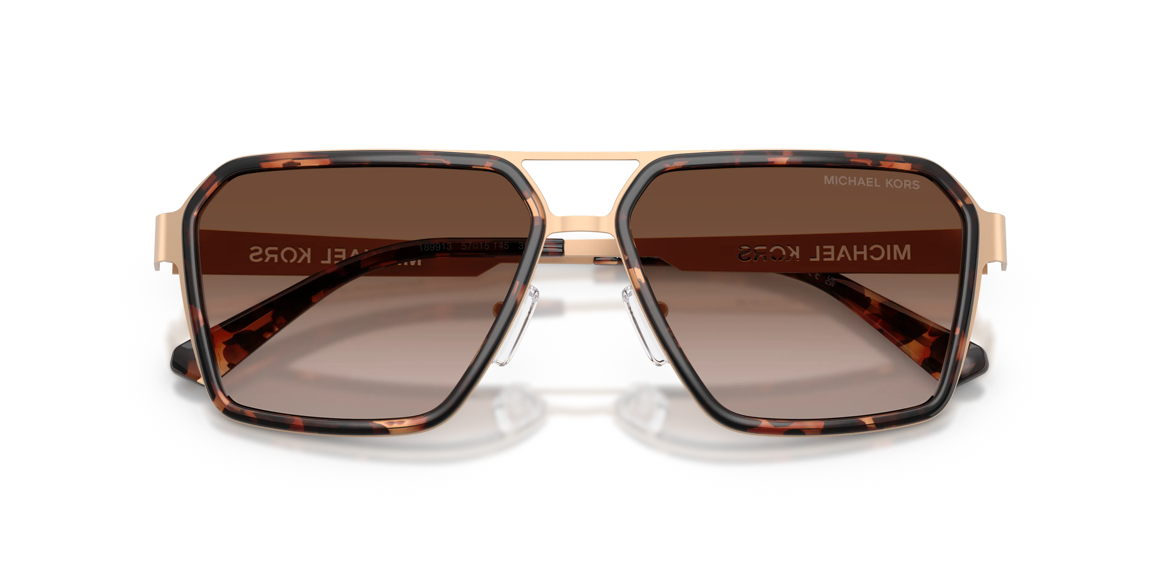 Michael Kors MK1188 OXFORD 189913 Occhiali da sole Metallo Marrone Marrone Squadrata Normale Sfumato - immagine 2