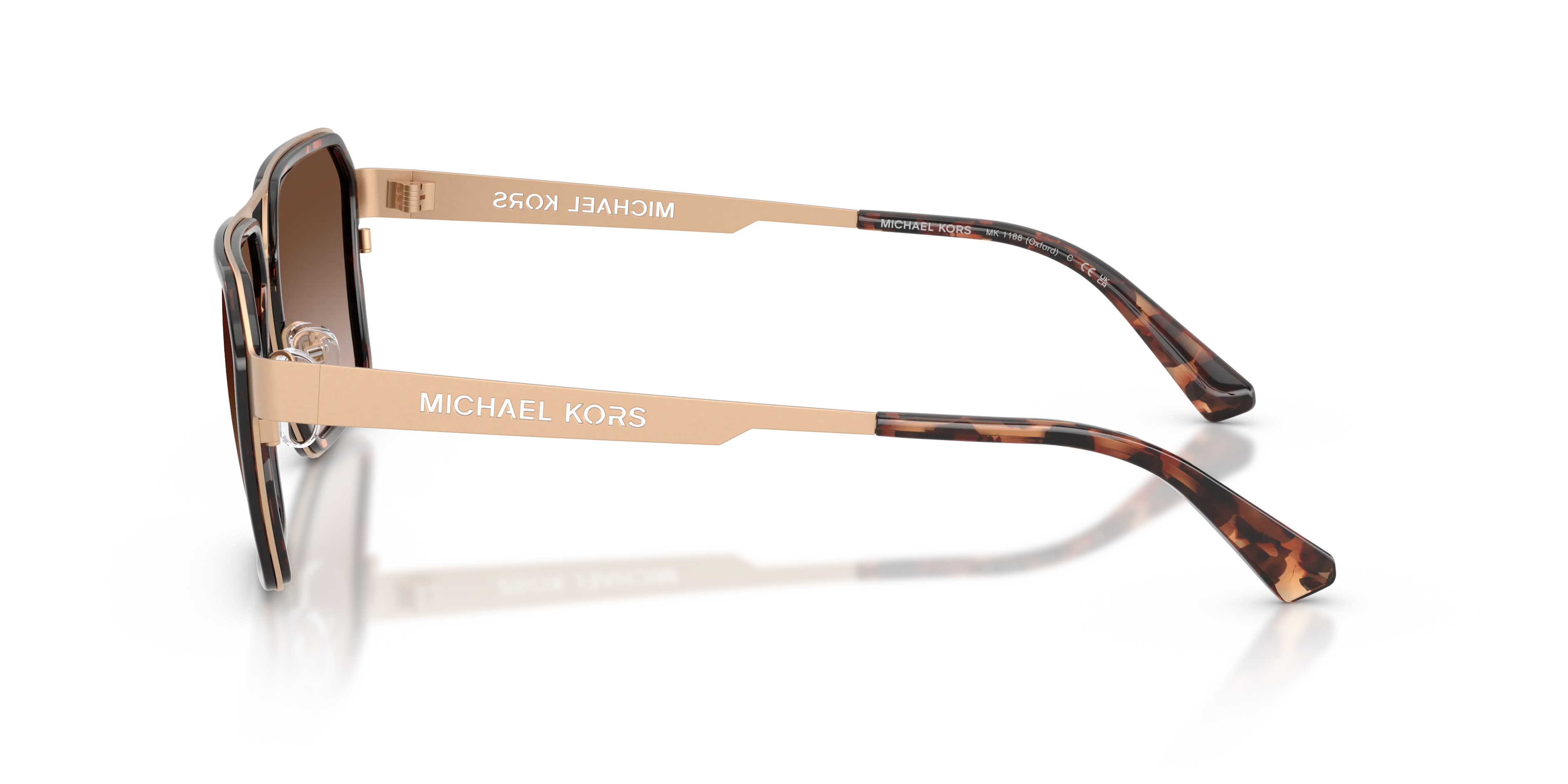 Michael Kors MK1188 OXFORD 189913 Occhiali da sole Metallo Marrone Marrone Squadrata Normale Sfumato - immagine 4