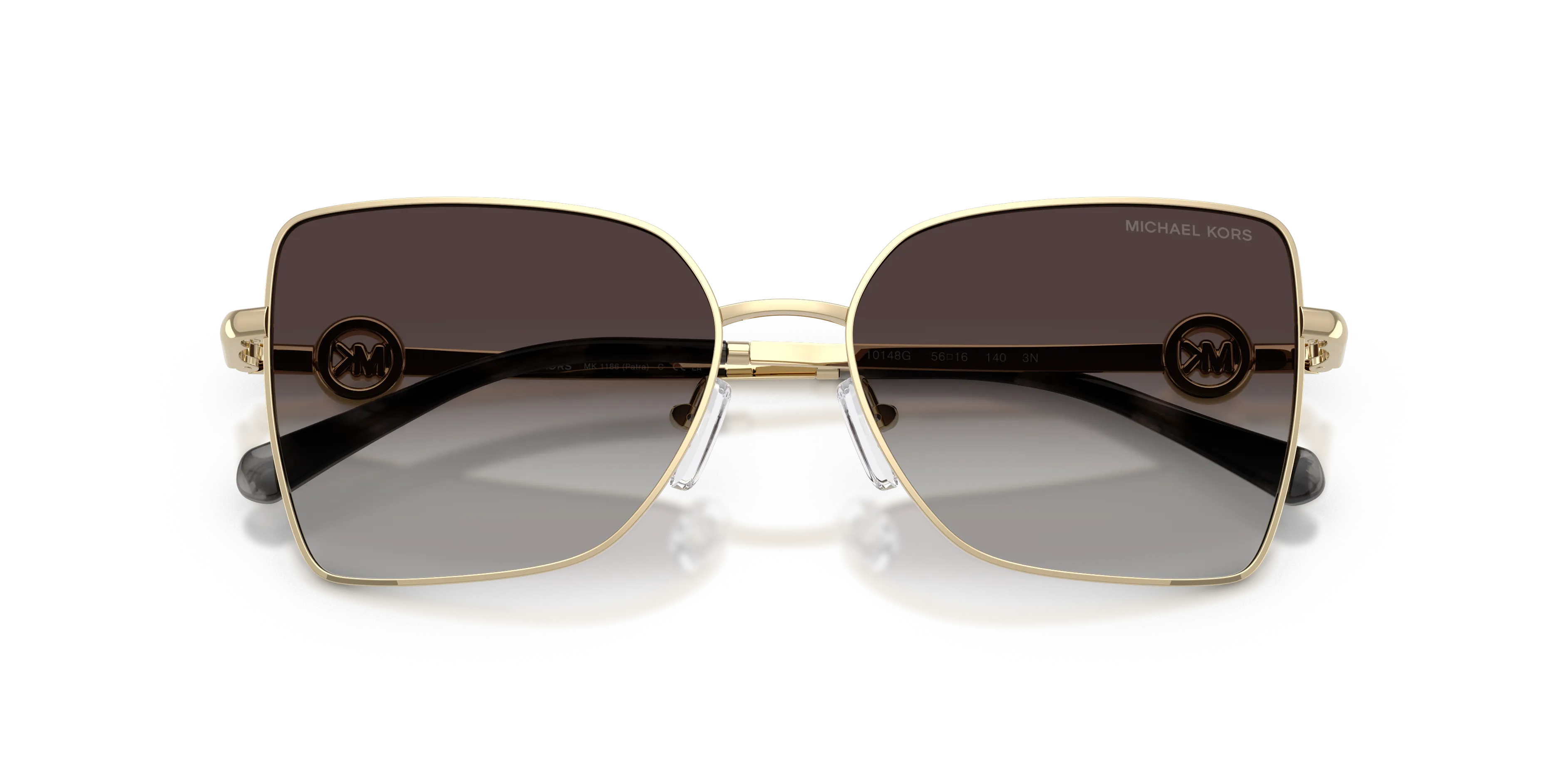 Michael Kors MK1186 PATRA 10148G Occhiali da sole Metallo Oro Grigio Squadrata Normale Sfumato - immagine 2
