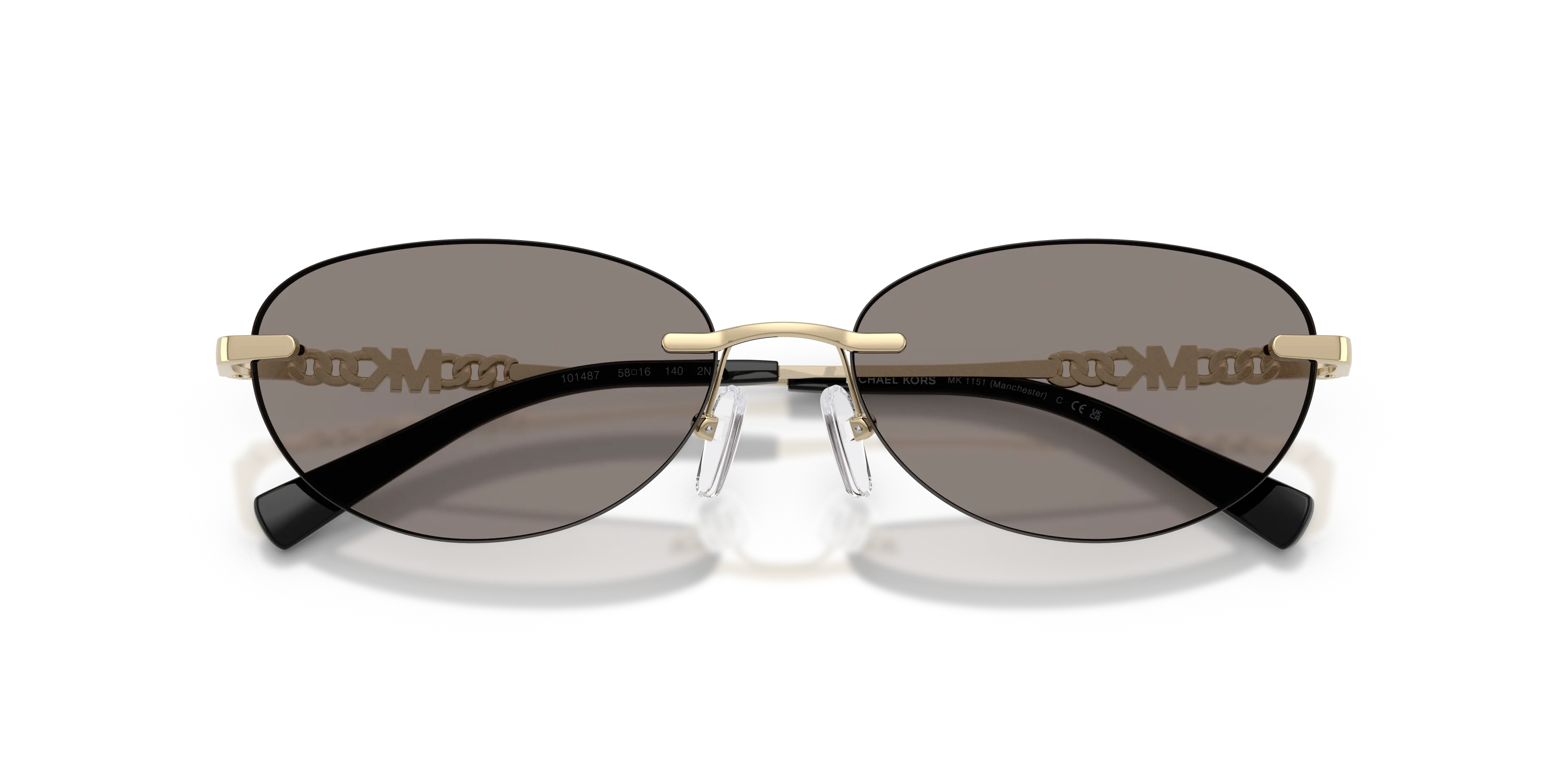 Michael Kors MK1151 MANCHESTER 101487 Occhiali da sole Metallo Oro Grigio Rotonda Normale - immagine 2
