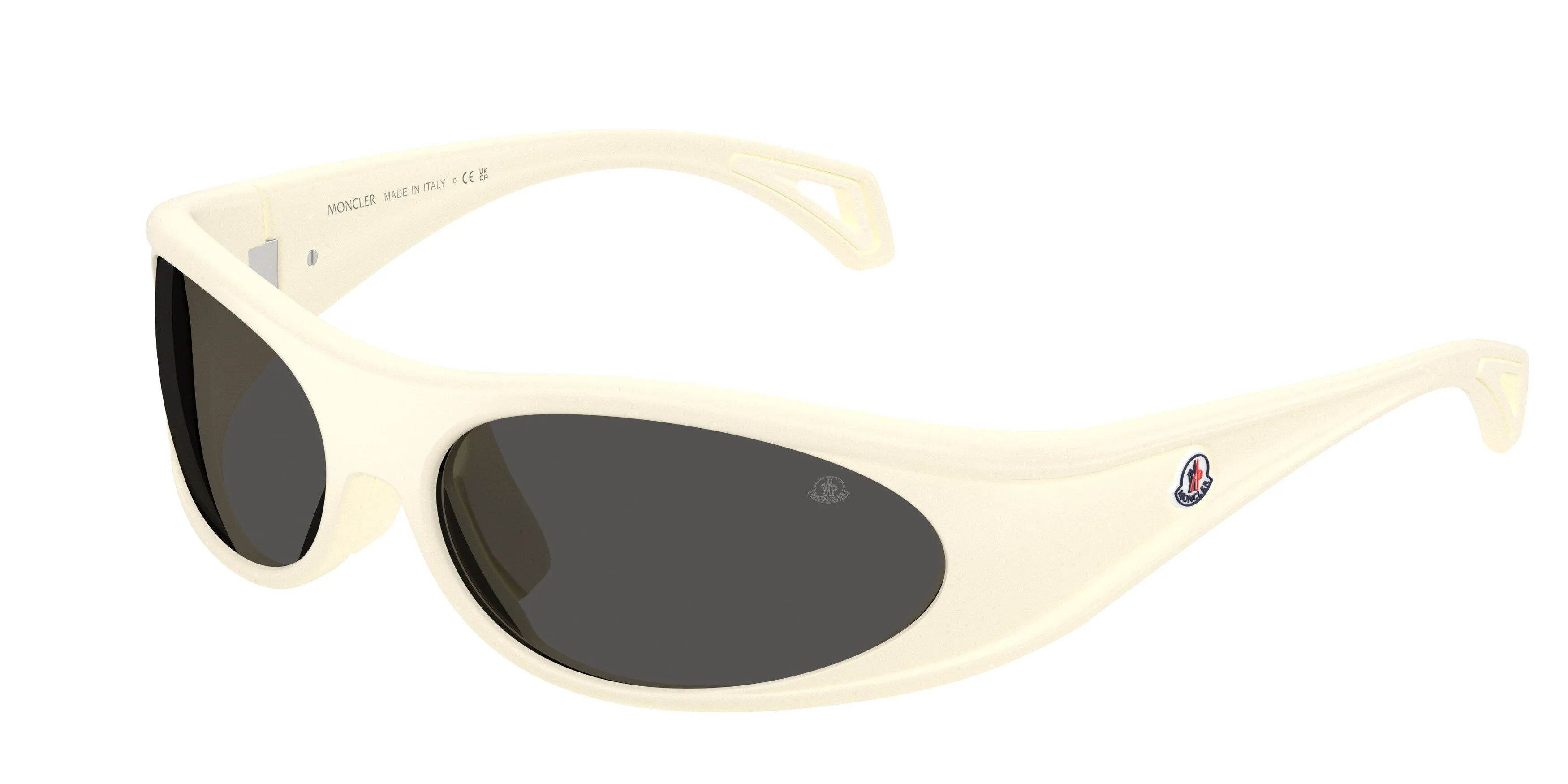 Moncler ME8021 504887 Occhiali da sole Iniettato Bianco Grigio Rotonda Normale - immagine 1