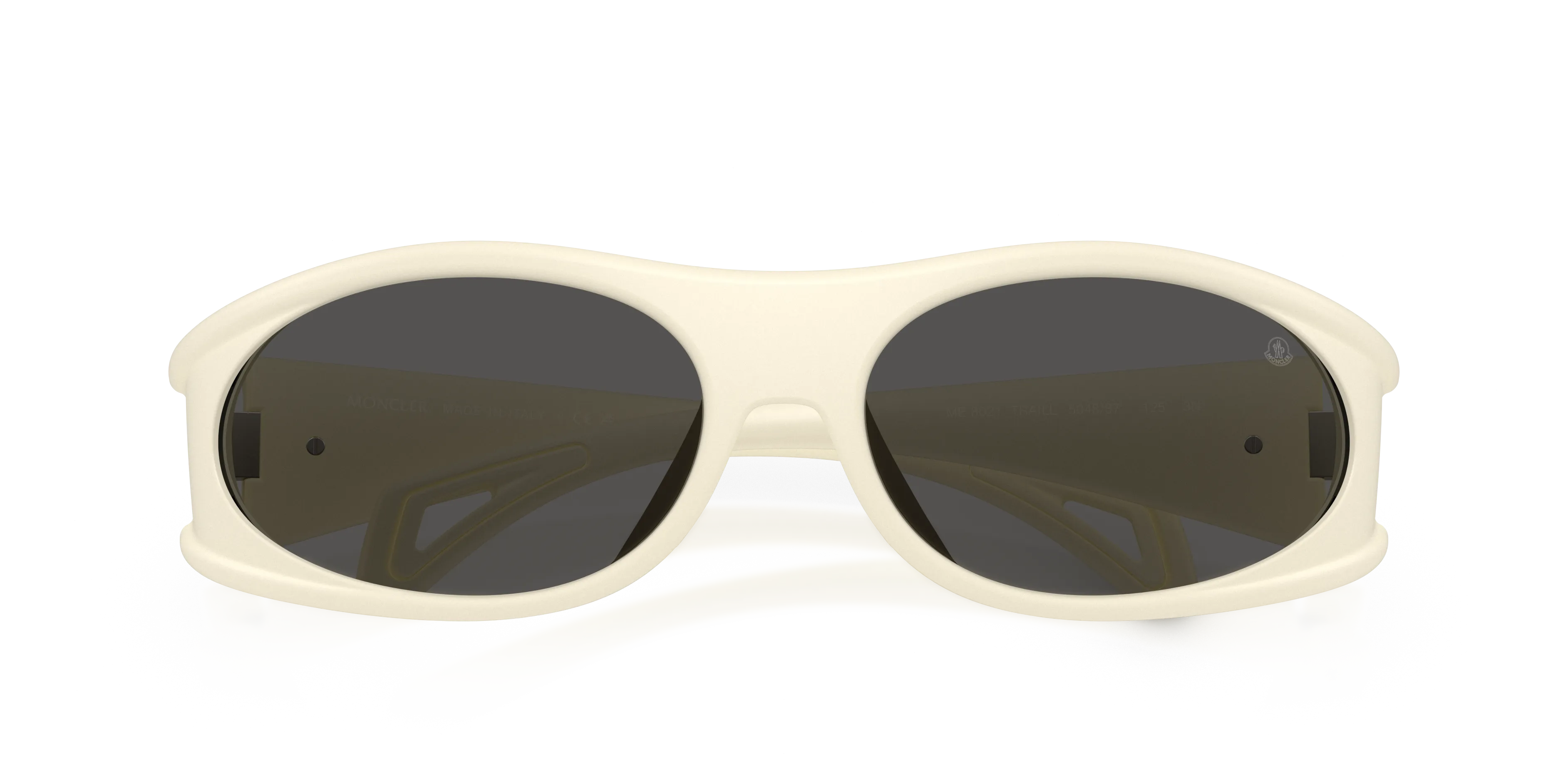 Moncler ME8021 504887 Occhiali da sole Iniettato Bianco Grigio Rotonda Normale - immagine 2