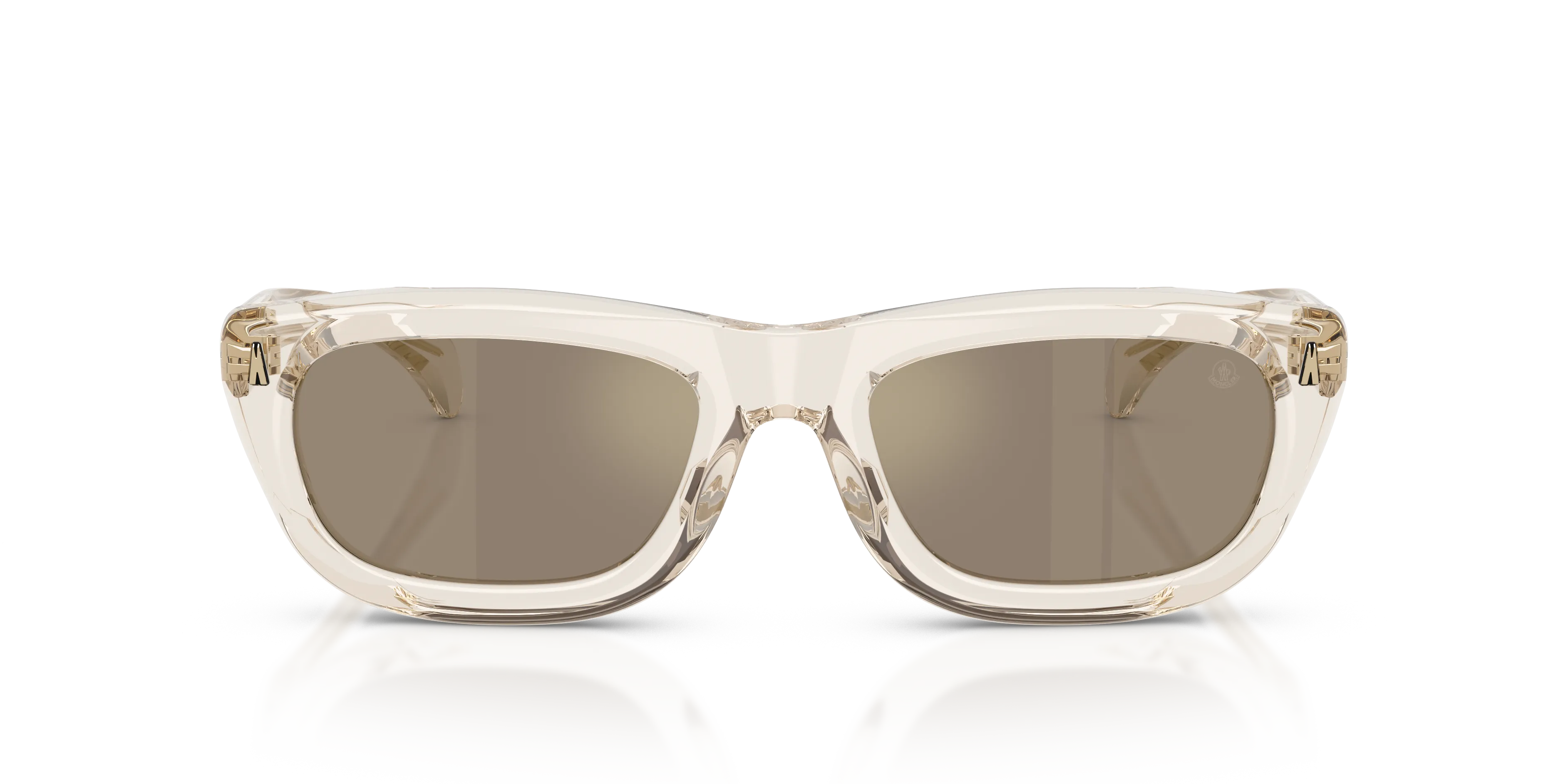 Moncler ME6037 LIDO 30035A Occhiali da sole Acetato Bianco Marrone Squadrata Specchiate - immagine 3