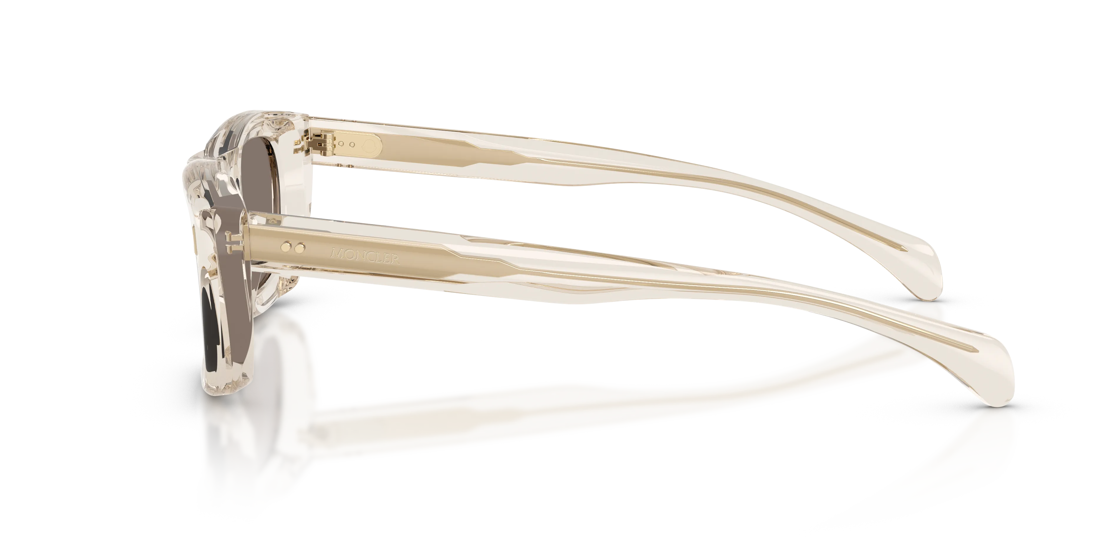 Moncler ME6037 LIDO 30035A Occhiali da sole Acetato Bianco Marrone Squadrata Specchiate - immagine 4