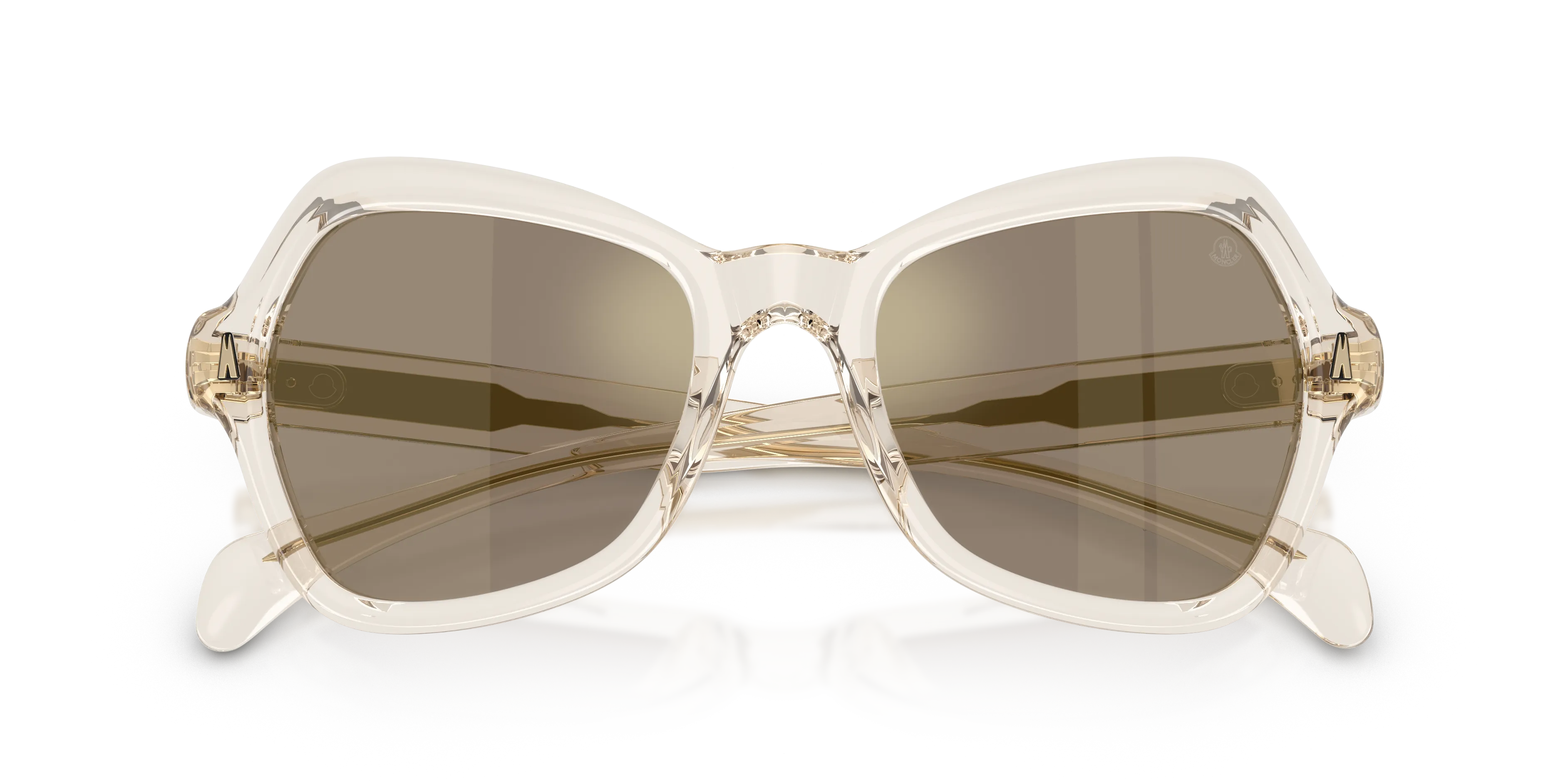 Moncler ME6036U ELIZIA 30035A Occhiali da sole Acetato Bianco Marrone Farfalla Specchiate - immagine 2