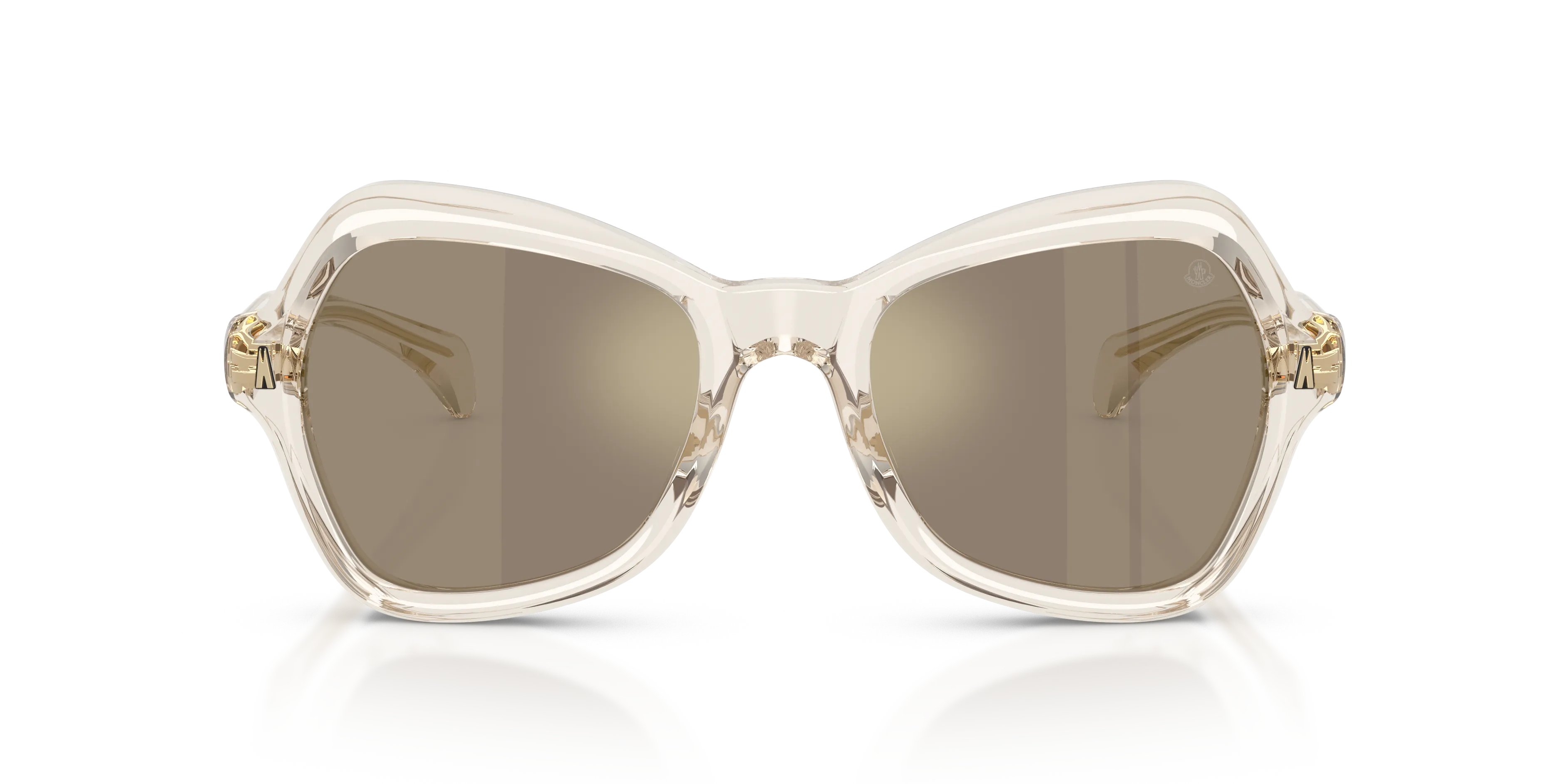 Moncler ME6036U ELIZIA 30035A Occhiali da sole Acetato Bianco Marrone Farfalla Specchiate - immagine 3