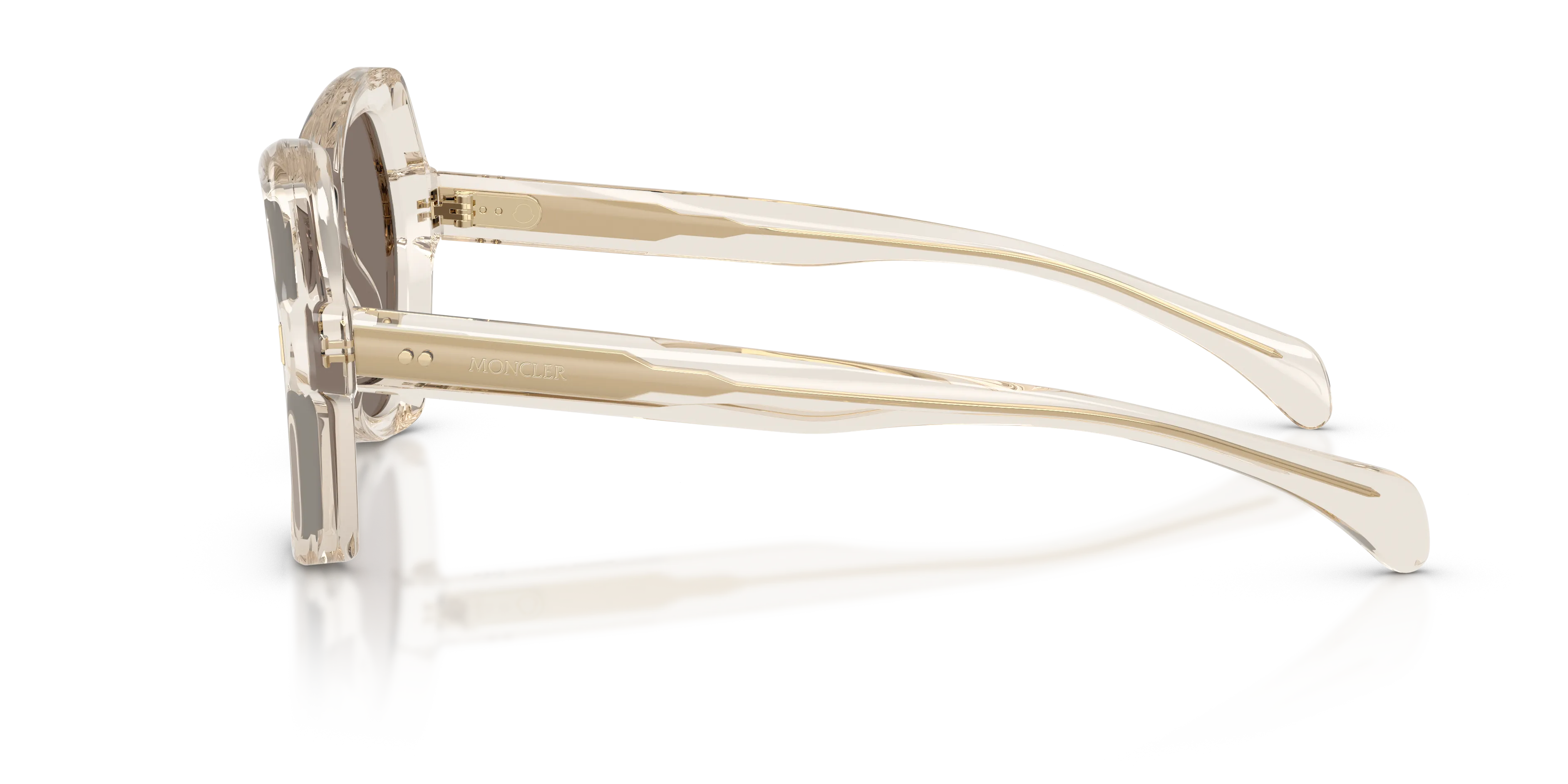 Moncler ME6036U ELIZIA 30035A Occhiali da sole Acetato Bianco Marrone Farfalla Specchiate - immagine 4