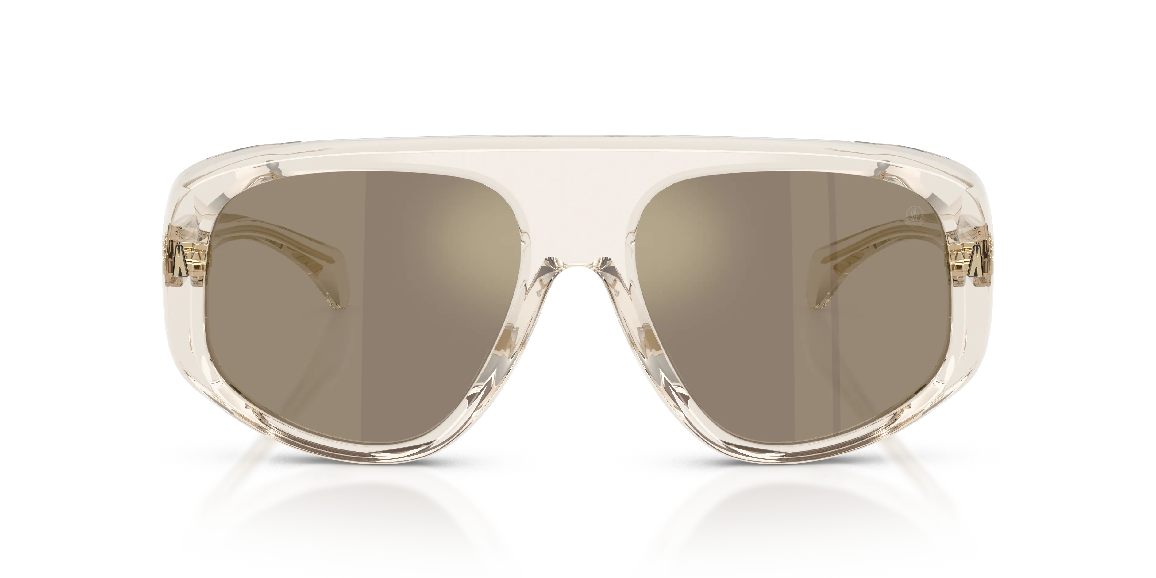 Moncler ME6035U AURON 30035A Occhiali da sole Acetato Bianco Marrone Pilot Specchiate - immagine 3